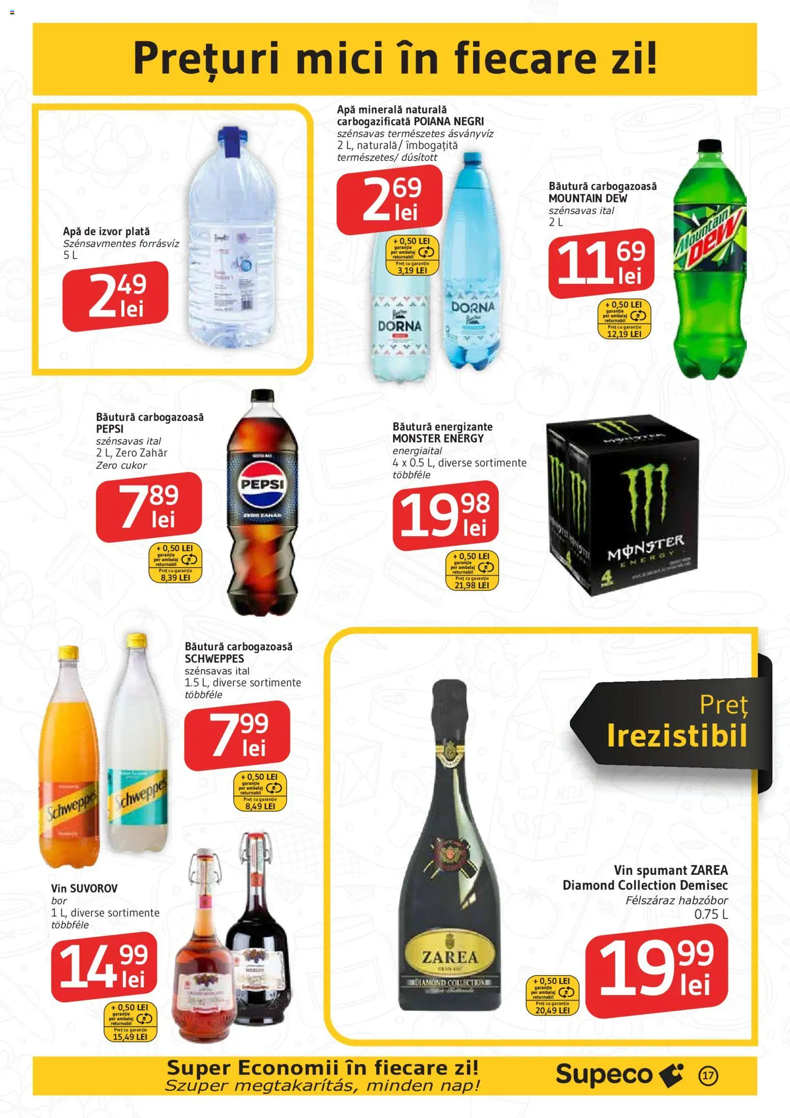 Noul catalog Supeco – valabil de la 09.07.2026 | Pagină: 17 | Produse: Yazı tahtası kalemi, Vin, Apă, Zahăr