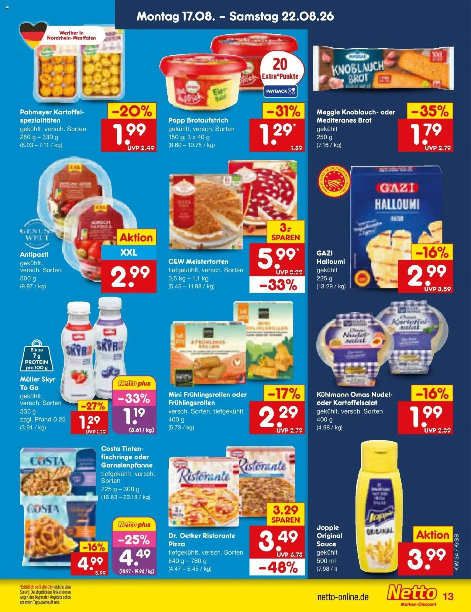 Netto Marken-Discount Prospekt Jüchen – gültig ab 17.08.2026 | Seite: 17 | Produkte: Ristorante, Spezialitäten, Skyr, Brot