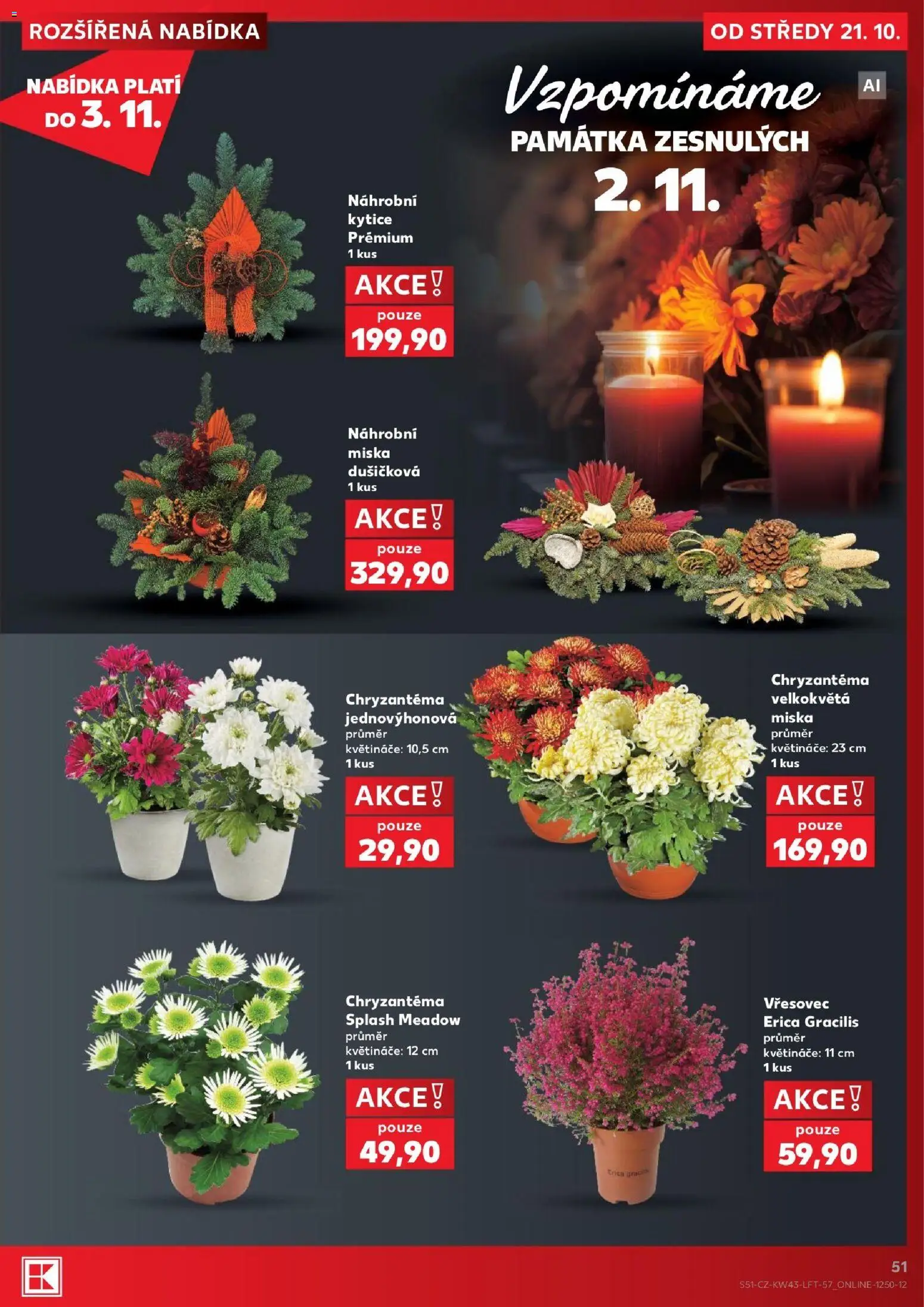 Kaufland leták - Plzeň Bory od 21.10.2026 | Strana: 51 | Produkty: Květináče, Miska, Kytice