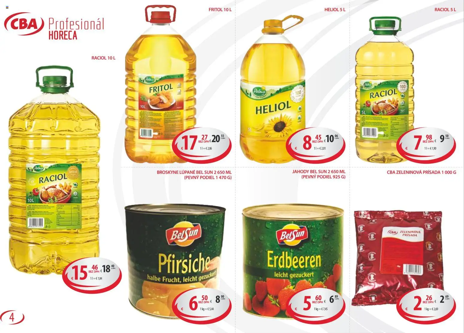 Nové CBA Komfos akcie – leták je platný od 02.03.2026 | Strana: 4 | Produkty: Jahody, Broskyne