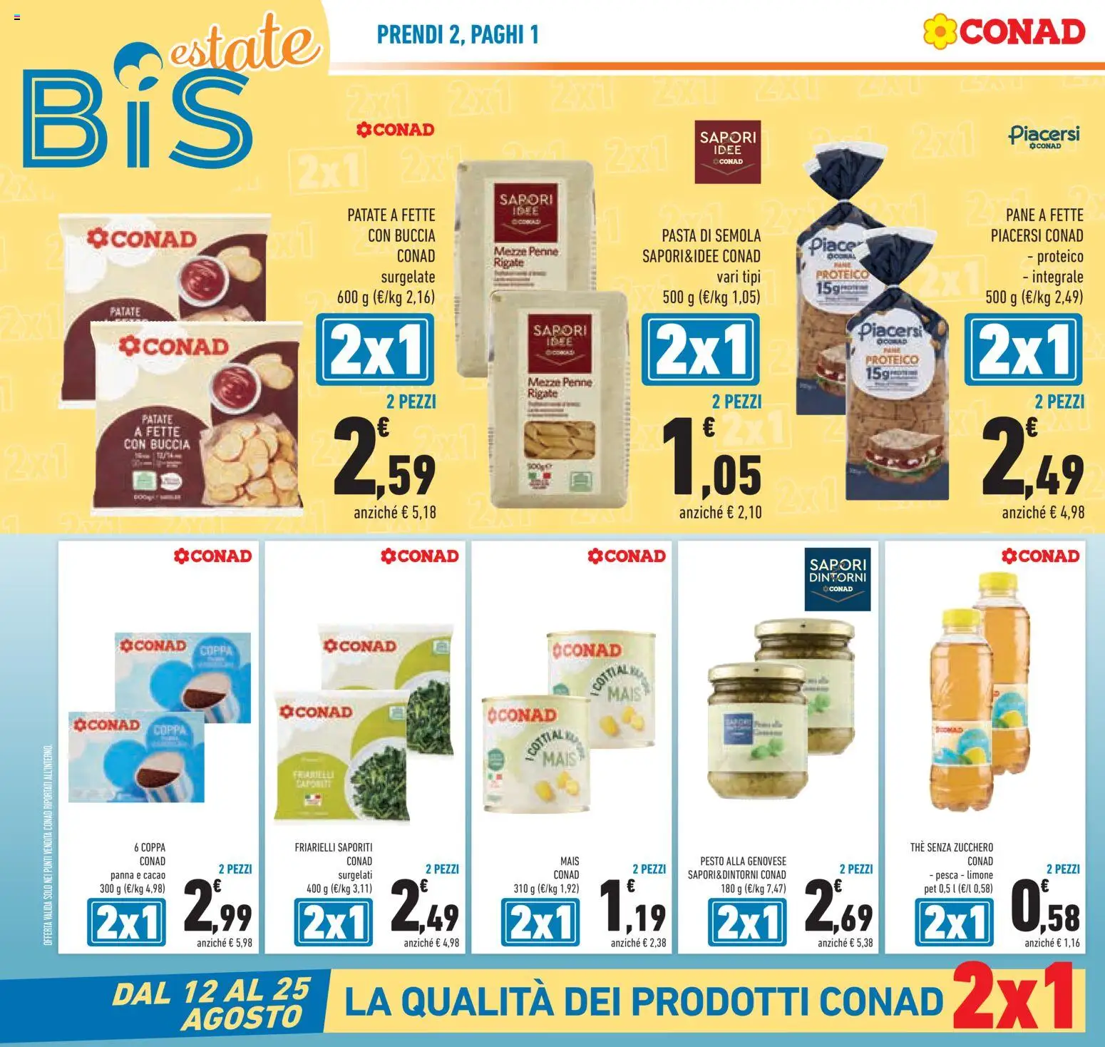 Volantino Conad del 12/08/2026 | Pagina: 6 | Prodotti: Zucchero, Pesto, Friarielli, Semola