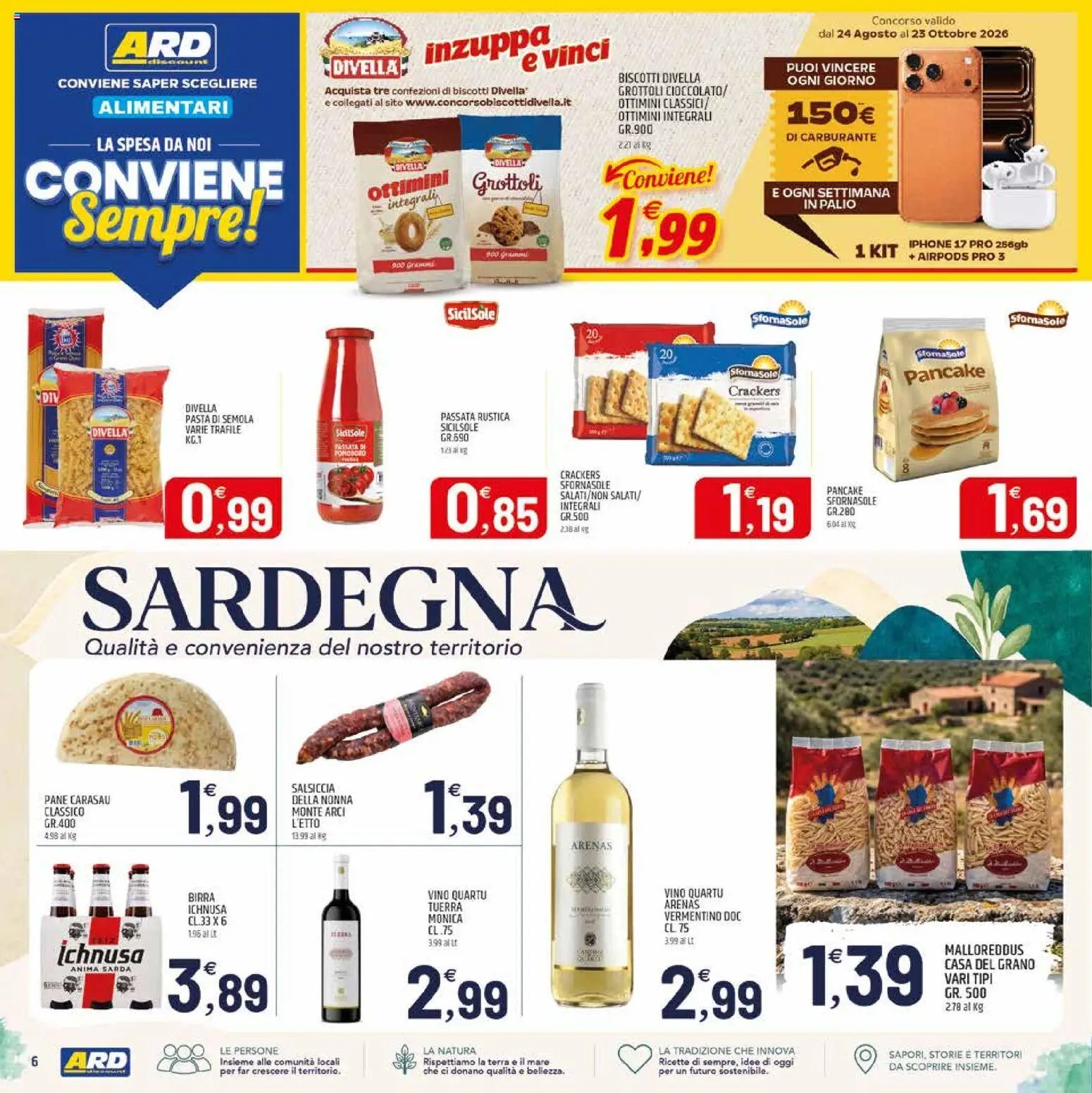 Volantino ARD Discount del 08/10/2026 | Pagina: 22 | Prodotti: Iphone, Pane, Birra, Terra