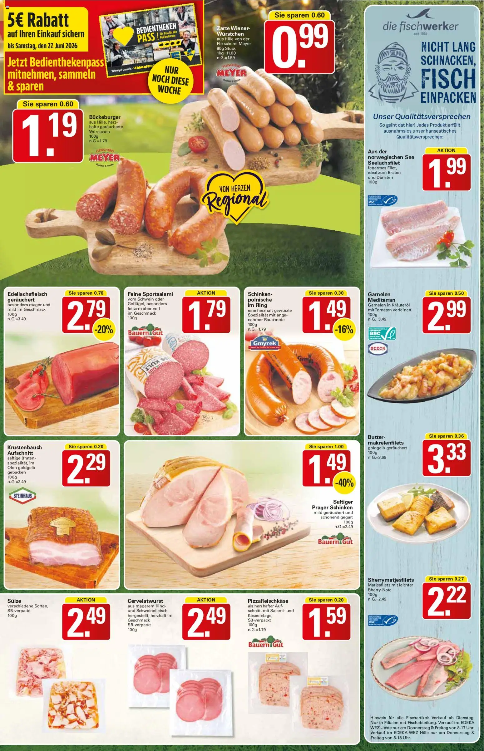 WEZ Prospekt – gültig ab 22.06.2026 | Seite: 5 | Produkte: Butter, Tomaten, Garnelen, Salami