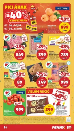 MAGNUM MINI PÁLCIKÁS JÉGKRÉM*, 55 ml - amely érvényes a következő dátumtól: 2026.07.02. | Oldal: 24 | Termékek: Darált hús, Hús, Kefir, Paradicsom