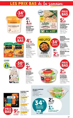 Super U - Prévisualisation de Super U - Les prix bas de la semaine valide à partir de 28.04.2026 | Page: 37 | Produits: Salade, Pêche, Bol, Mozzarella