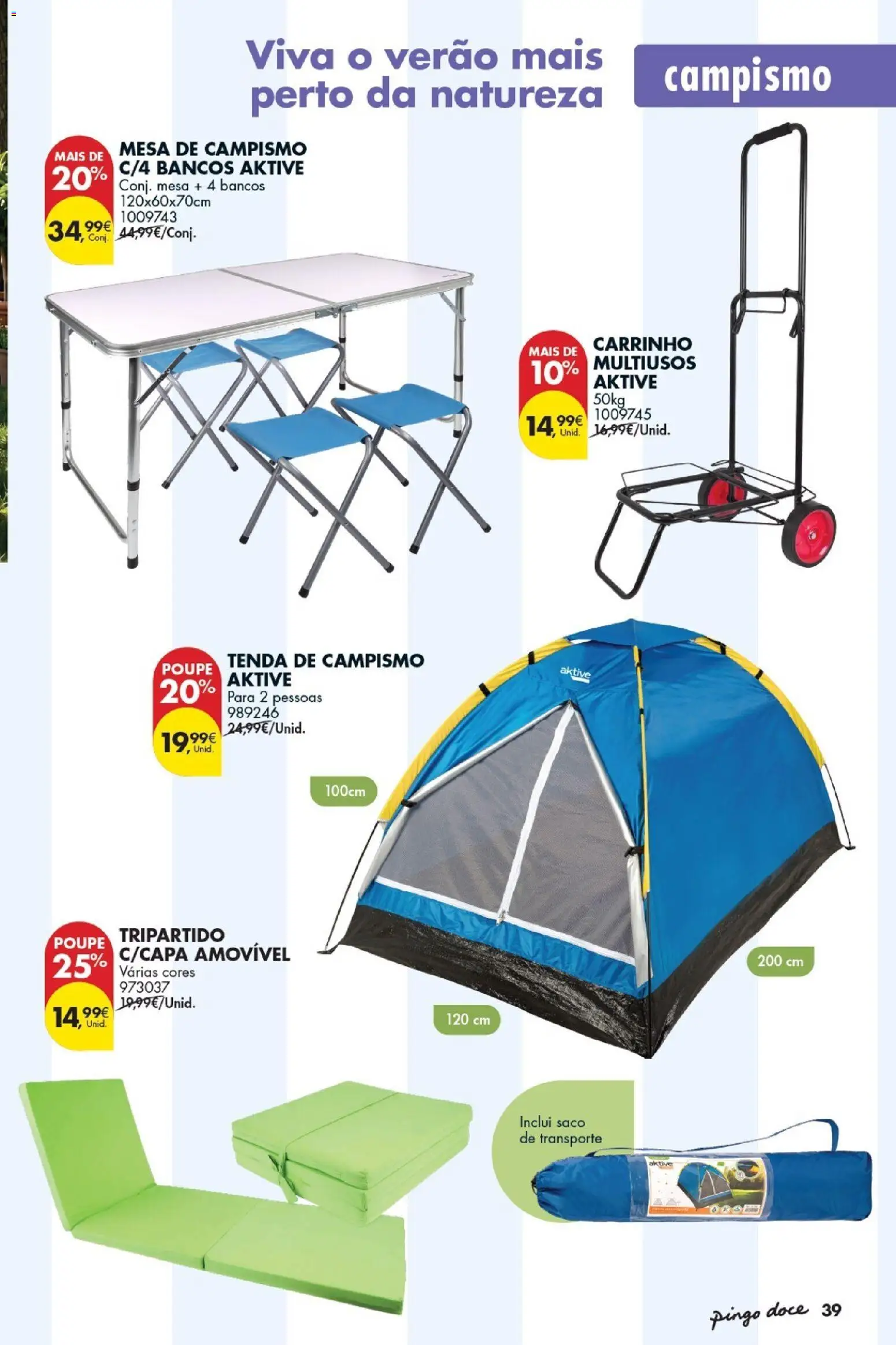 Pingo Doce Bazar Verão 2 │ válido de 30/06/2026 | Página: 39 | Produtos: Tenda, Mesa