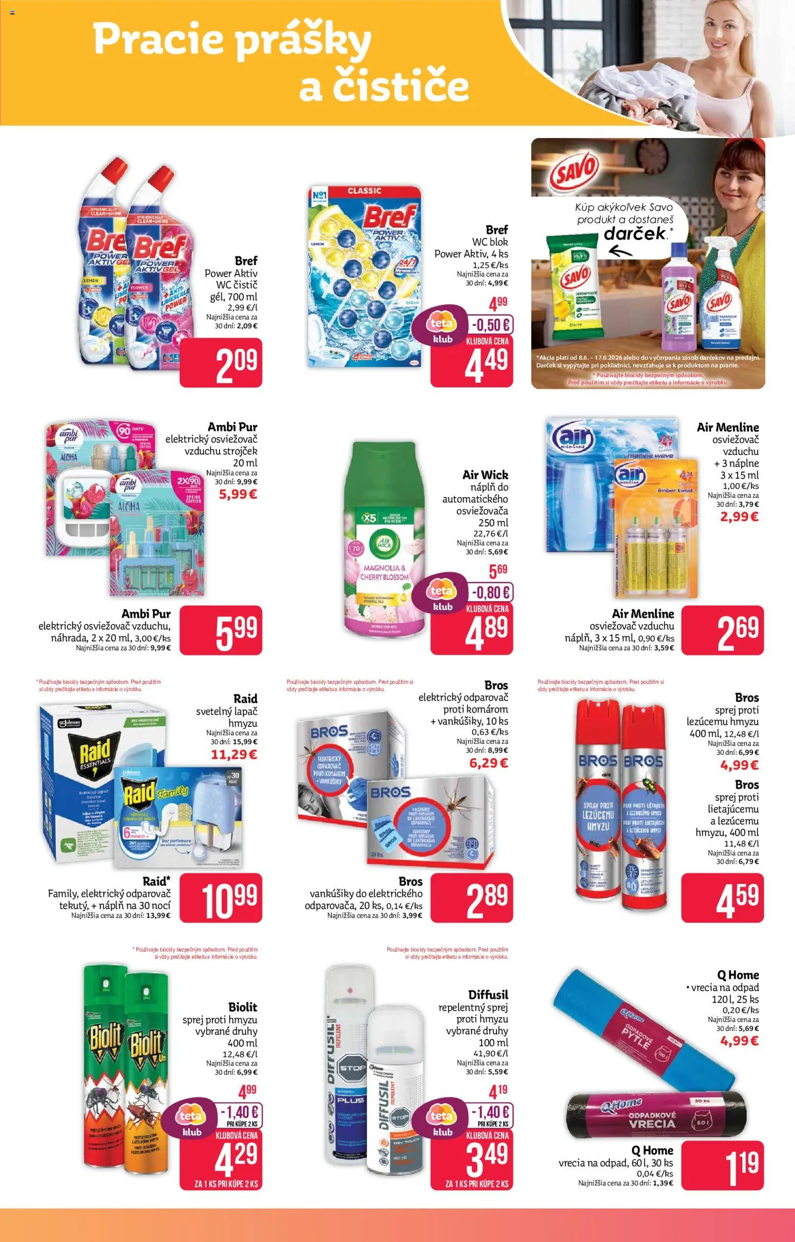 Nové Teta drogerie akcie – leták je platný od 08.06.2026 | Strana: 15 | Produkty: Osviežovač vzduchu, Strojček, Air Wick
