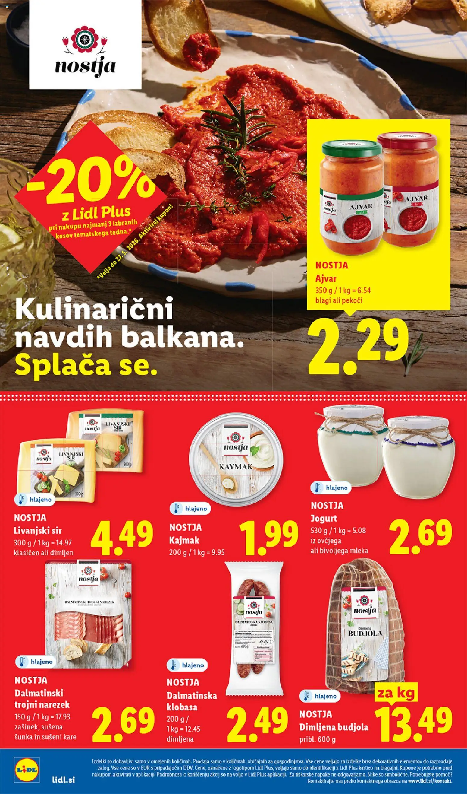 Novi Lidl katalog ponudbe – veljaven od 21.05.2026 | Stran: 20 | Izdelki: Kajmak, Sir, Jogurt, Sunka