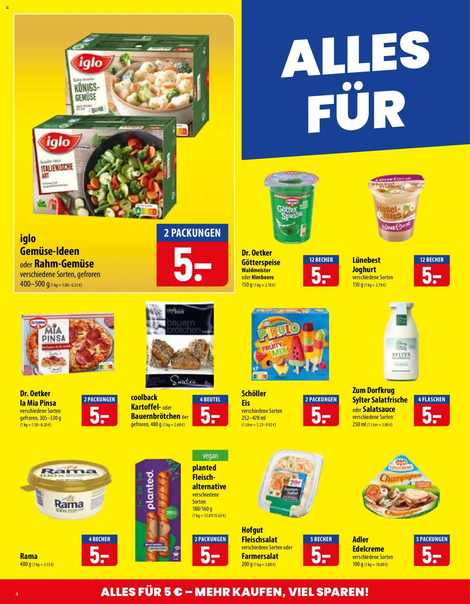 Famila Prospekt – gültig ab 10.08.2026 | Seite: 4 | Produkte: Rama, Joghurt, Gemüse, Himbeere