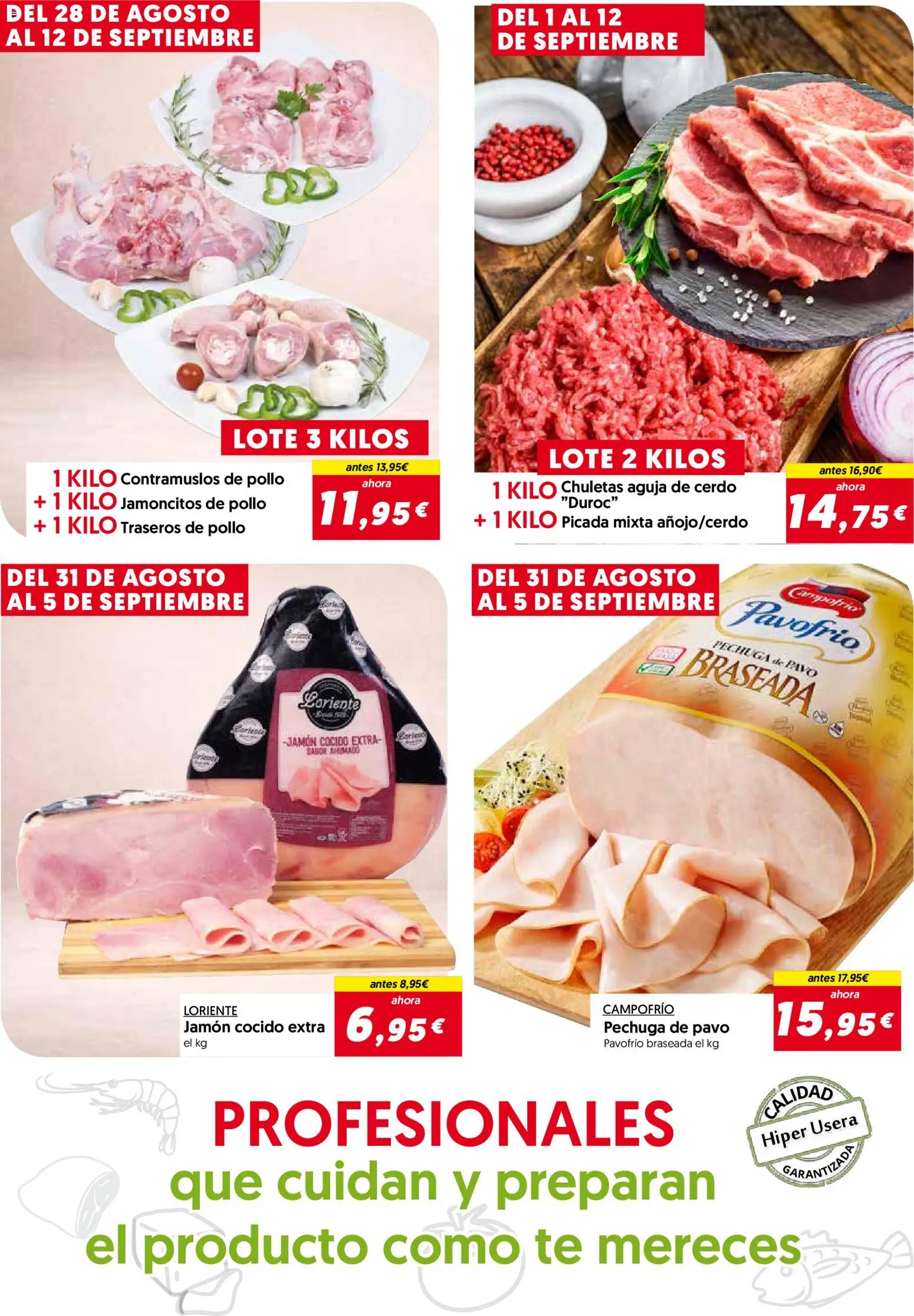 Hiper Usera folleto │ válido desde el 26/08/2026 | Página: 3 | Productos: Jamón, Cerdo, Pollo, Pavo