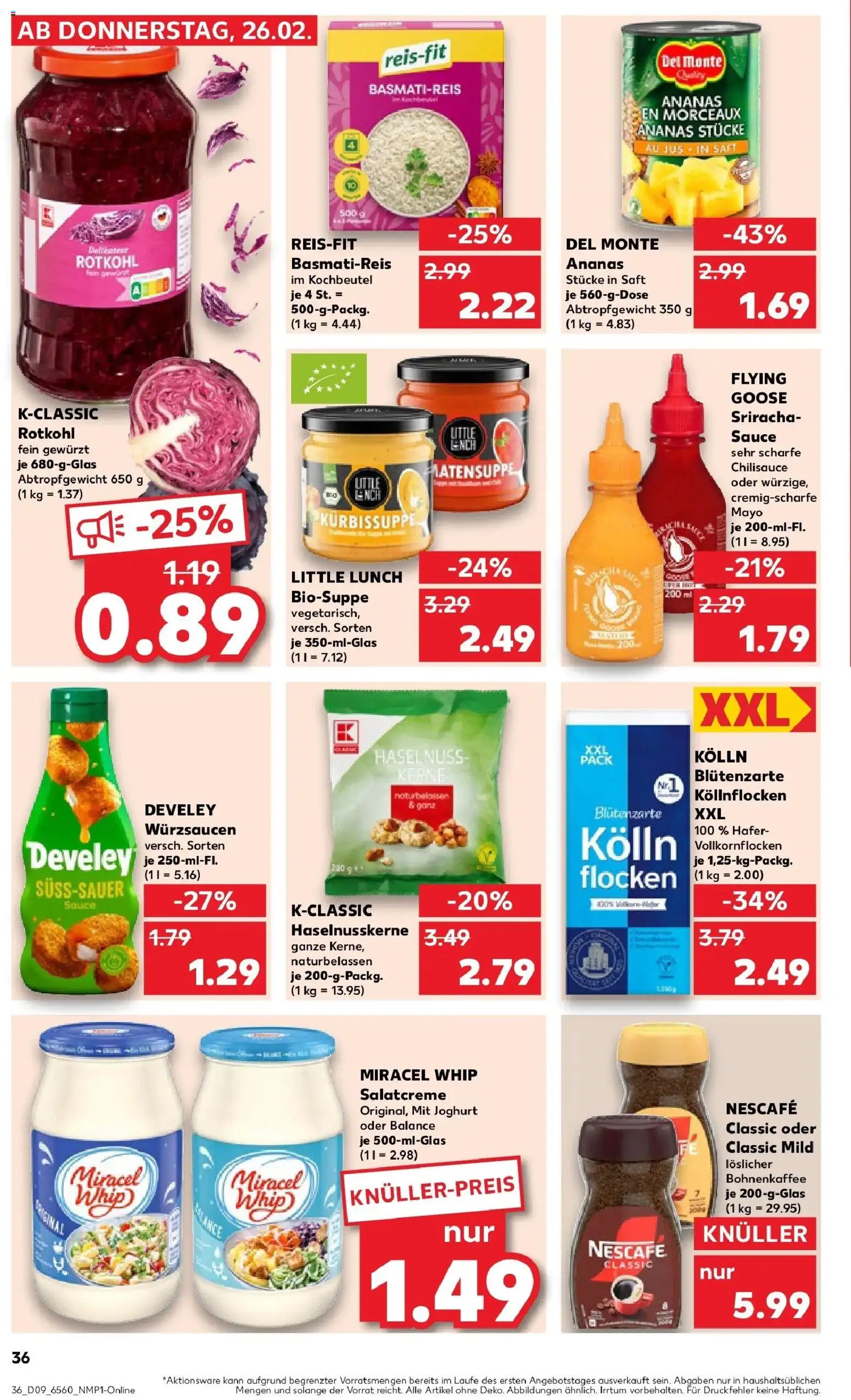 Kaufland prospekt Emmerich Am Rhein	 – gültig ab 26.02.2026 | Seite: 36 | Produkte: Joghurt, Miracel whip, Nescafe classic, Flocken