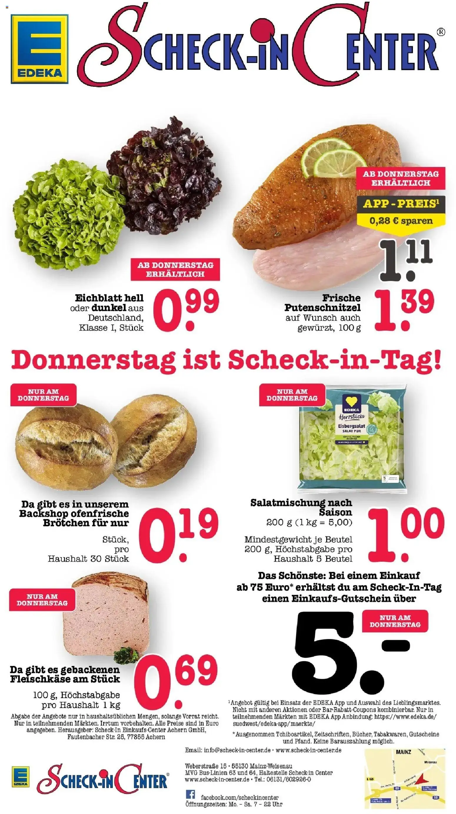 Edeka Prospekt Mainz-Weisenau (ab 07.09.2026) » Angebote Online | Seite: 61 | Produkte: Eisbergsalat, Ofenfrische, Salat, Uhr