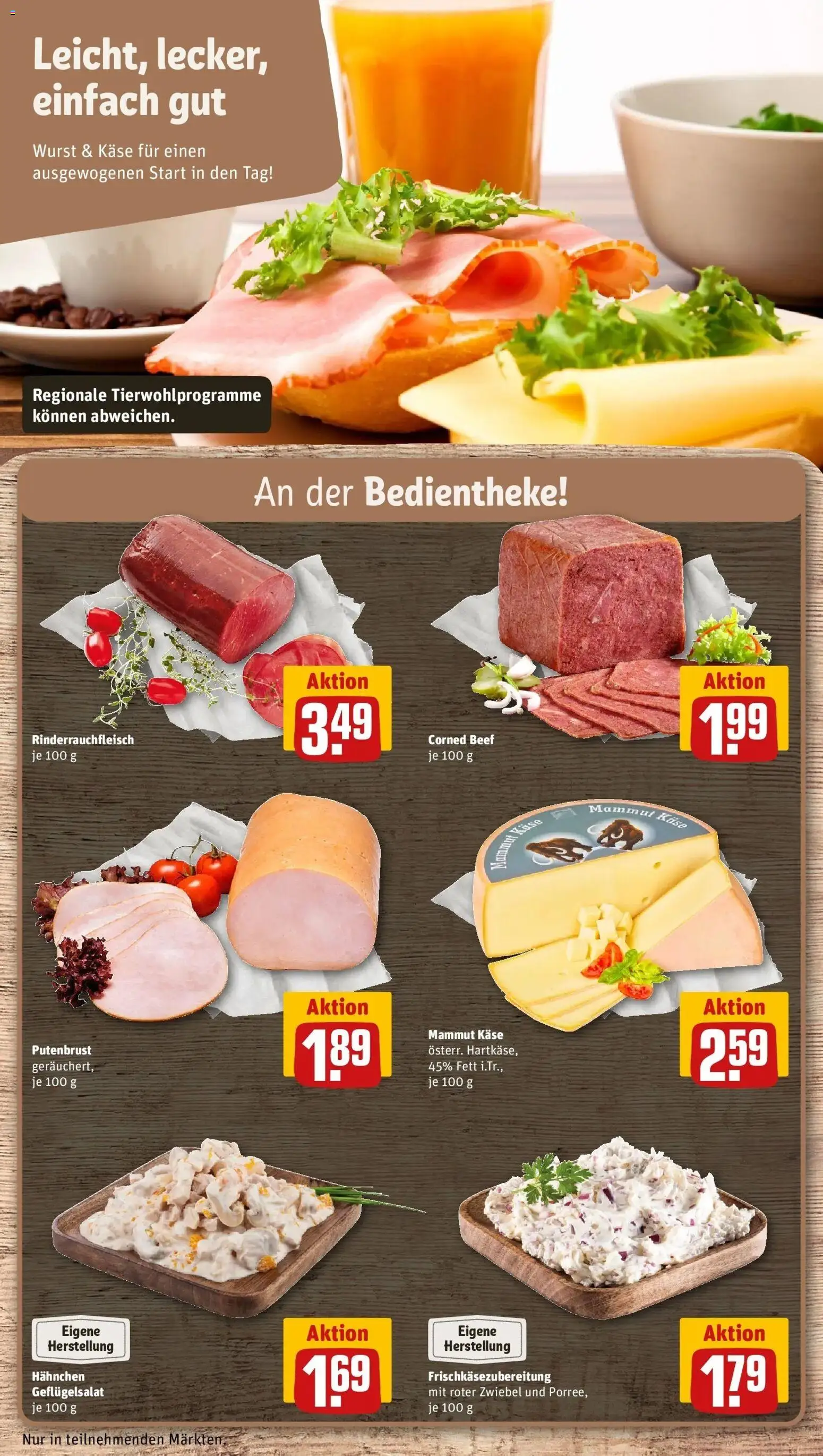 Rewe Prospekt Duisburg	 – gültig ab 12.04.2026 | Seite: 9 | Produkte: Hahnchen, Käse, Wurst