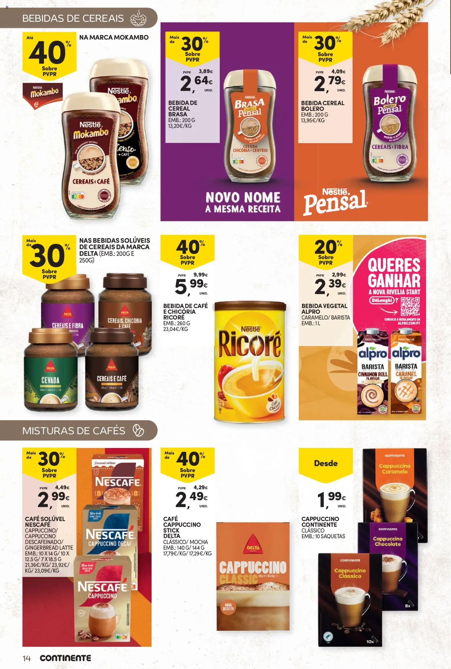 Continente Bebidas Quentes │ válido de 13/10/2026 | Página: 14 | Produtos: Bebidas, Nestlé, Cereais, Bebida