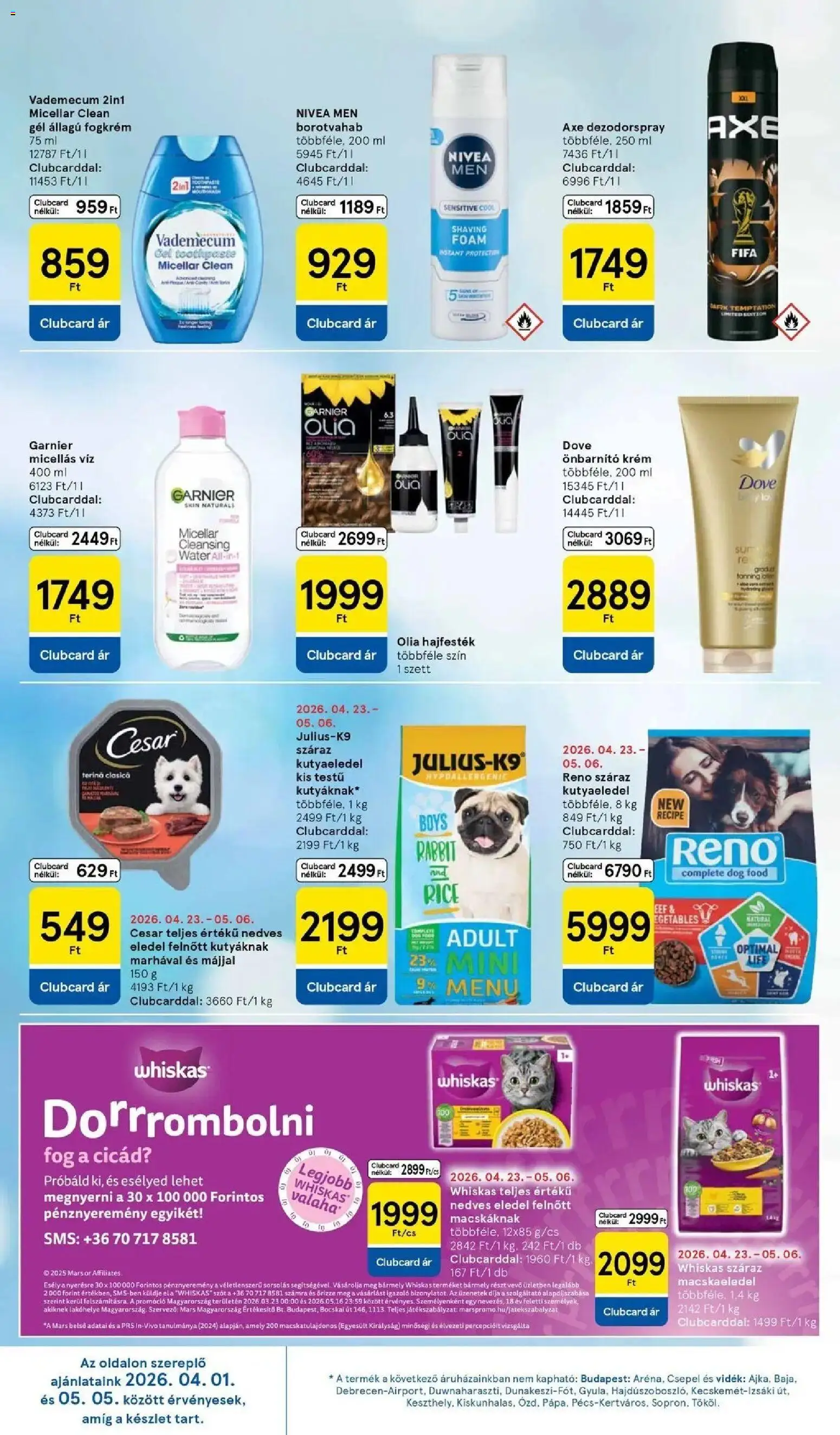 Tesco akciós ujság - amely érvényes a következő dátumtól: 29.04.2026 | Oldal: 28 | Termékek: Macskaeledel, Whiskas, Hajfesték, Fogkrém