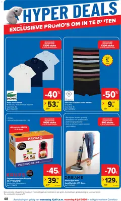 Carrefour folder week 27 - Voorbeeld van een folder van Carrefour, geldig van 01/07/2026 | Pagina: 48 | Producten: Boxers, Stofzuiger, Nescafe, Shirt