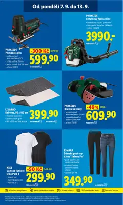Náhled letáku ESMARA Dámské push-up džíny "Skinny Fit", • push-up efekt pro atraktivní siluetu • materiál: bavlna, elastomultiester, elastan • velikost: 34–46 od 07.09.2026 | Strana: 45 | Produkty: Parkside, Džíny, Funkční triko, Pila