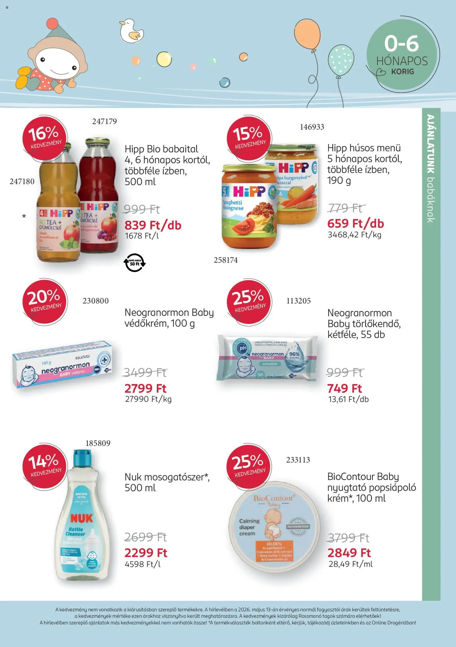Rossmann akciós ujság - amely érvényes a következő dátumtól: 18.05.2026 | Oldal: 9 | Termékek: Törlőkendő, Tea, Mosogatószer, Almalé
