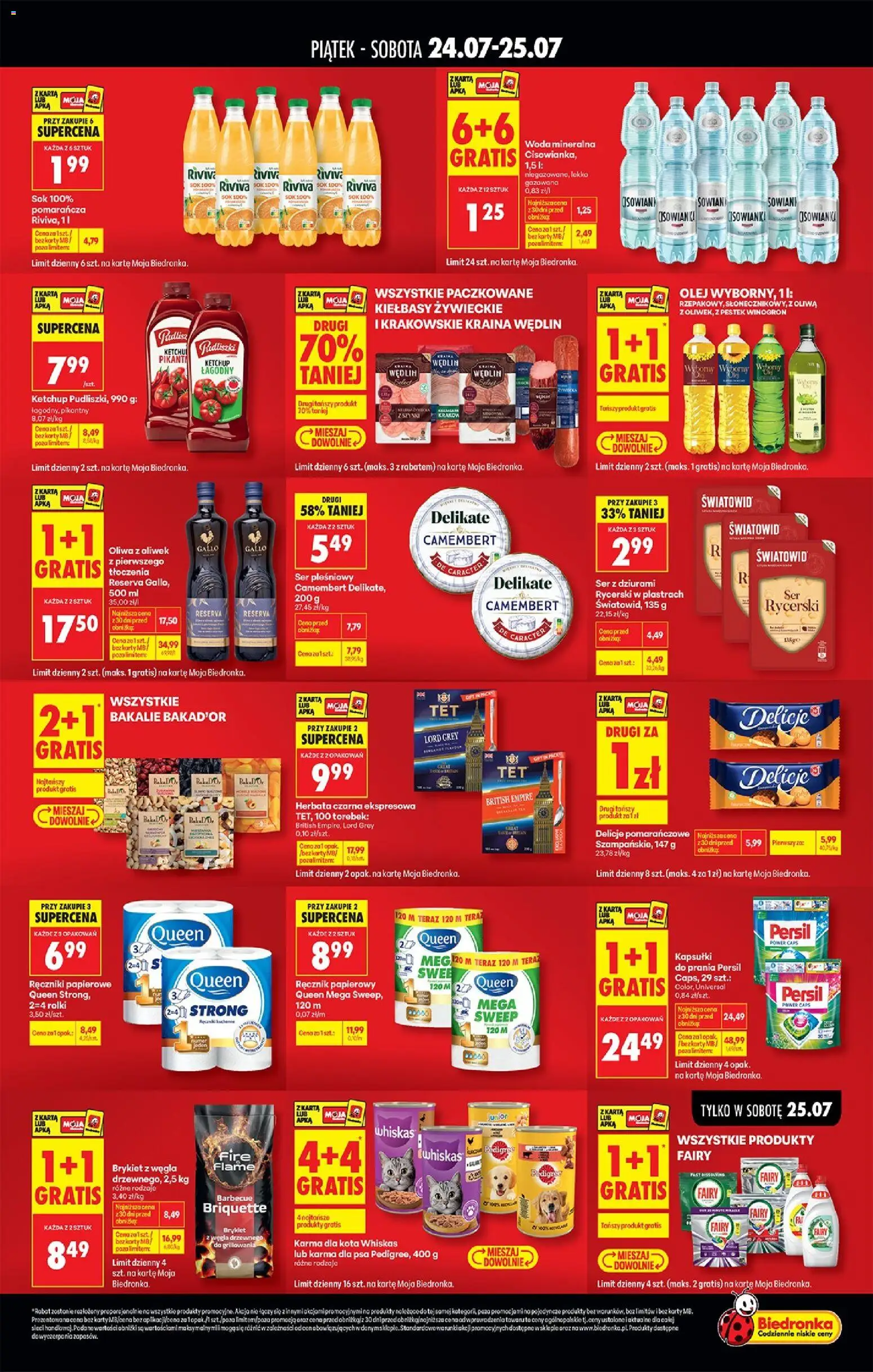 Biedronka Polsko leták - Tani weekend od 24.07.2026 | Strana: 2 | Produkty: Whiskas, Pedigree, Karty, Camembert