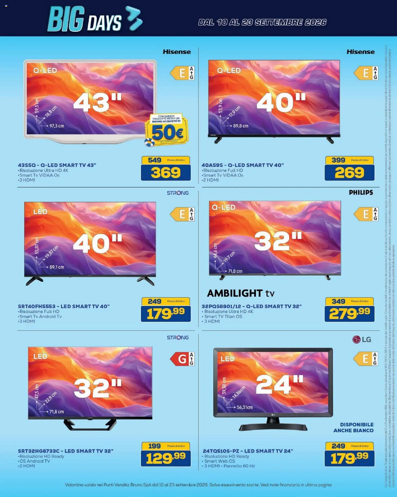 Volantino BRUNO del 10/09/2026 | Pagina: 21 | Prodotti: smart TV, TV