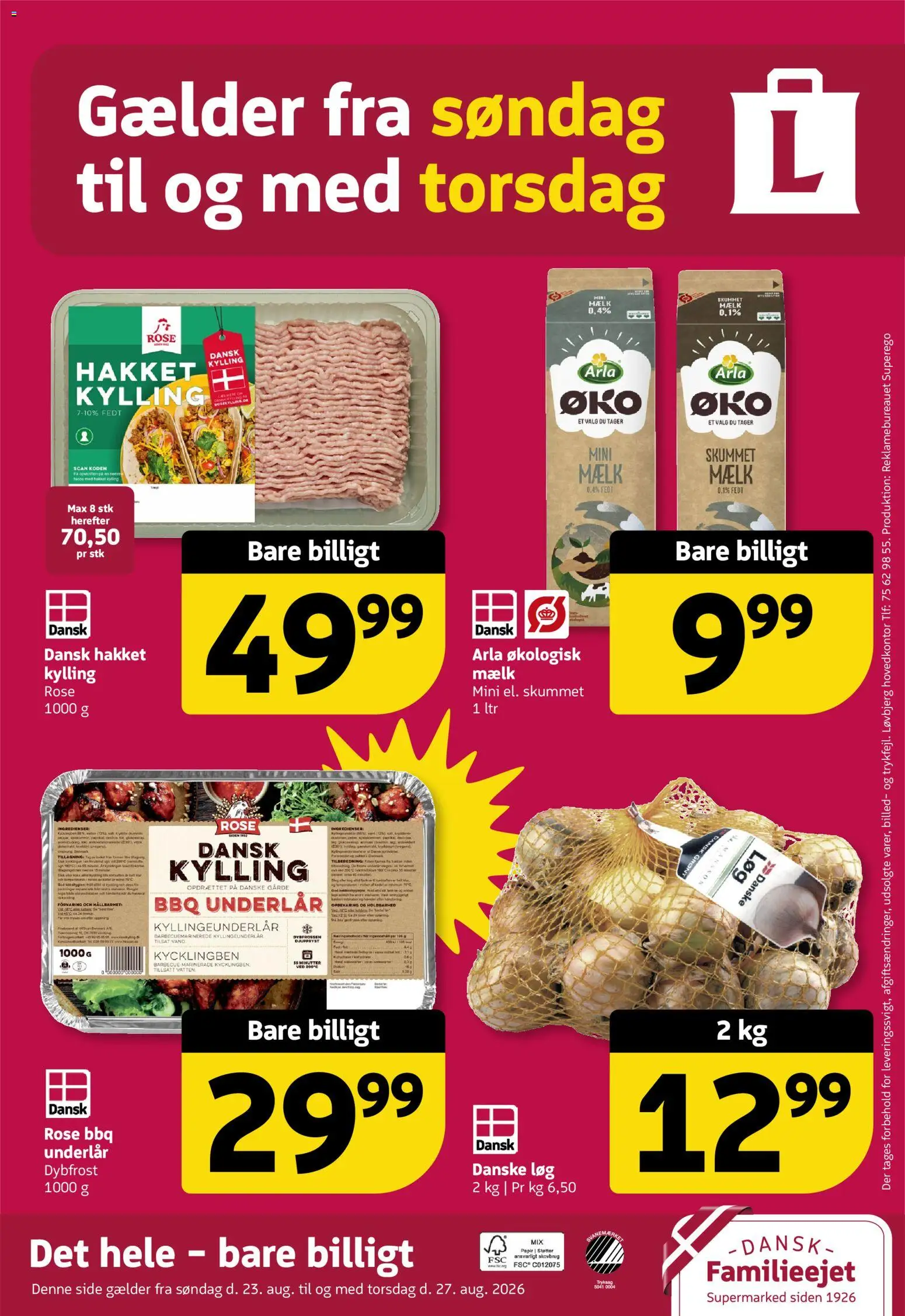 Løvbjerg tilbudsavis – gyldig fra 21/08/2026 | Side: 32 | Produkter: Mælk, Løg