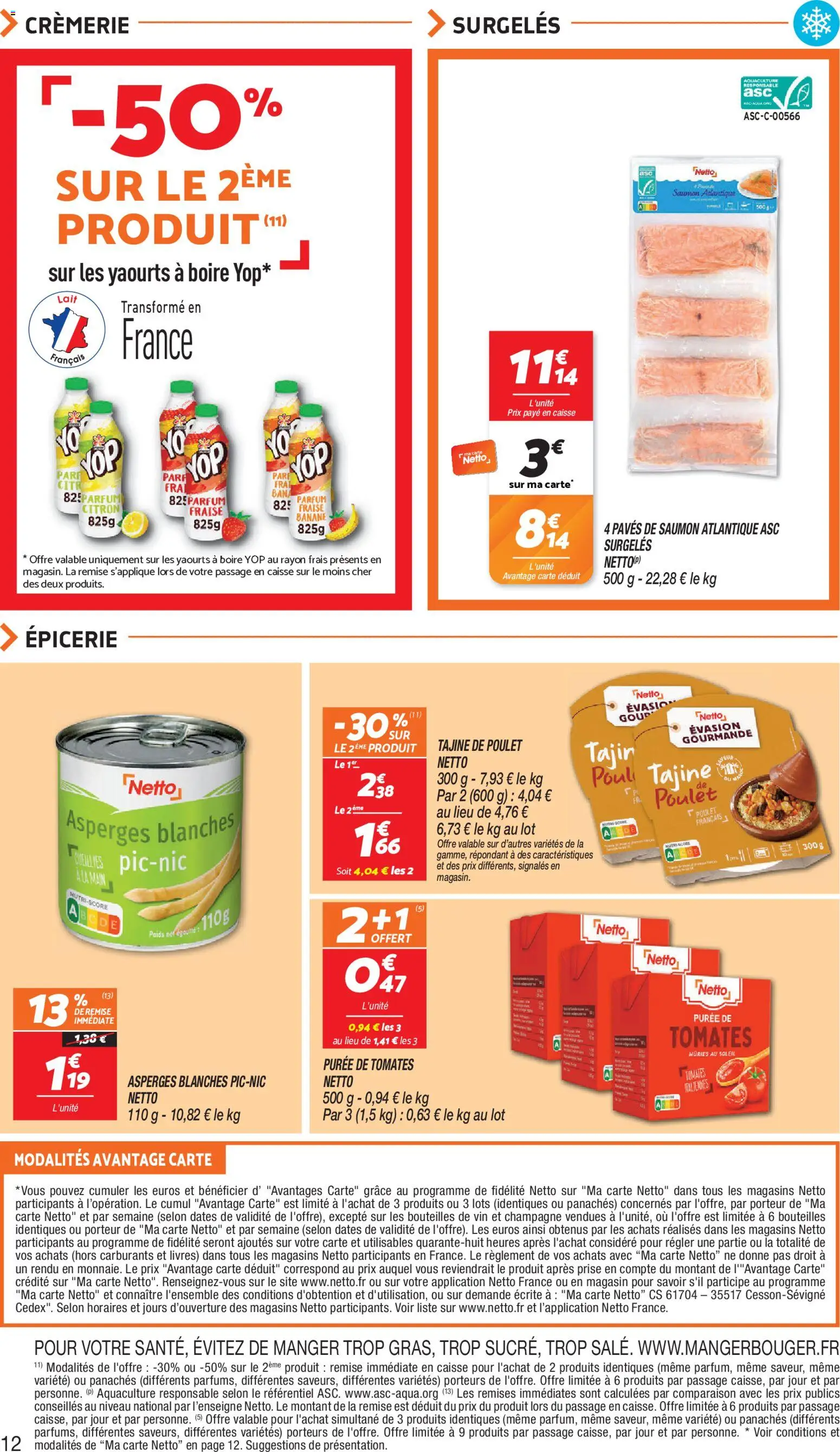 {H1} | Page: 12 | Produits: Yaourts, Citron, Tajine, Saumon