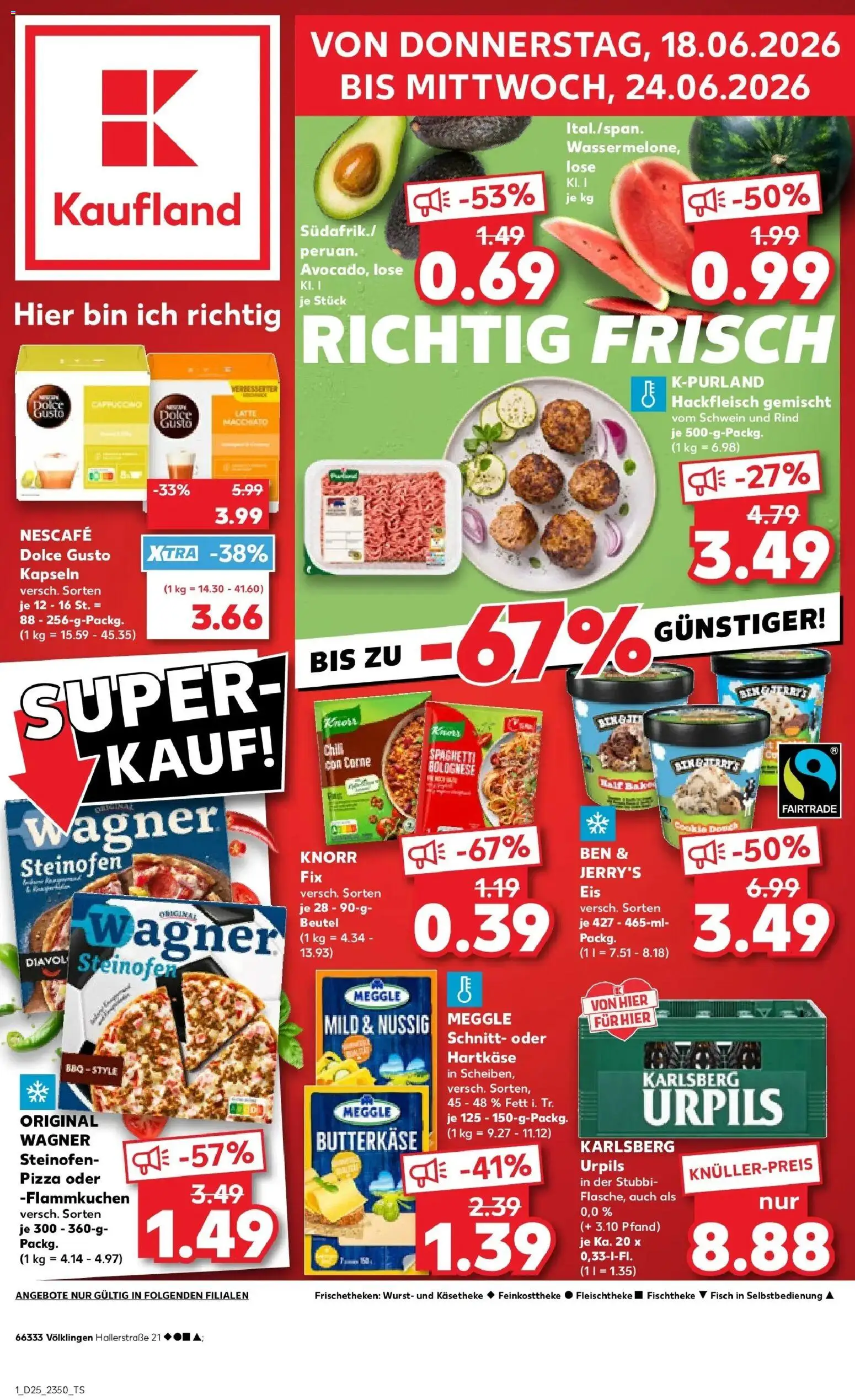 Kaufland Prospekt Völklingen – gültig ab 15.06.2026 | Seite: 12 | Produkte: Knorr fix, Ben & Jerry's, Eis, Dolce gusto