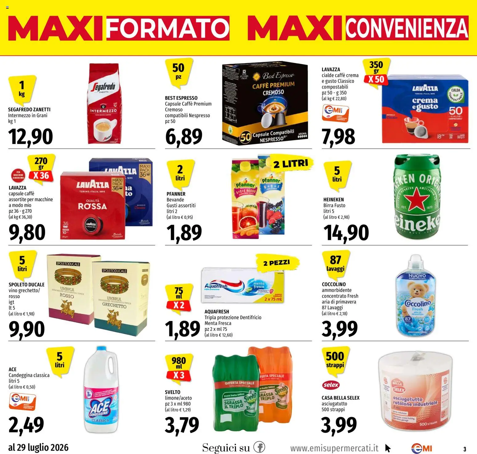 Volantino EMI del 16/07/2026 | Pagina: 3 | Prodotti: Dentifricio, Candeggina, Menta, Heineken