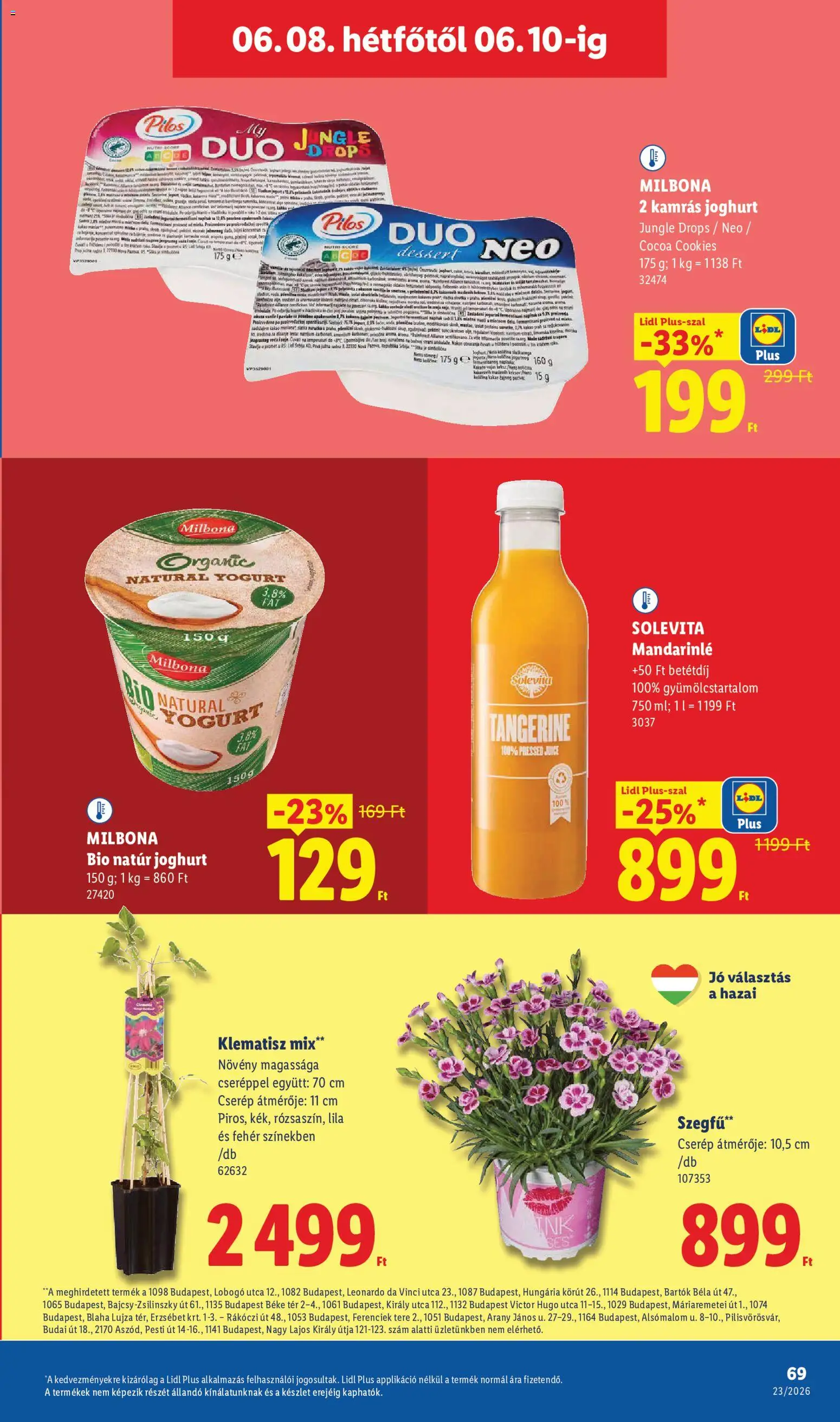 Lidl akciós ujság - amely érvényes a következő dátumtól: 04.06.2026 | Oldal: 69 | Termékek: Joghurt, Mandarin