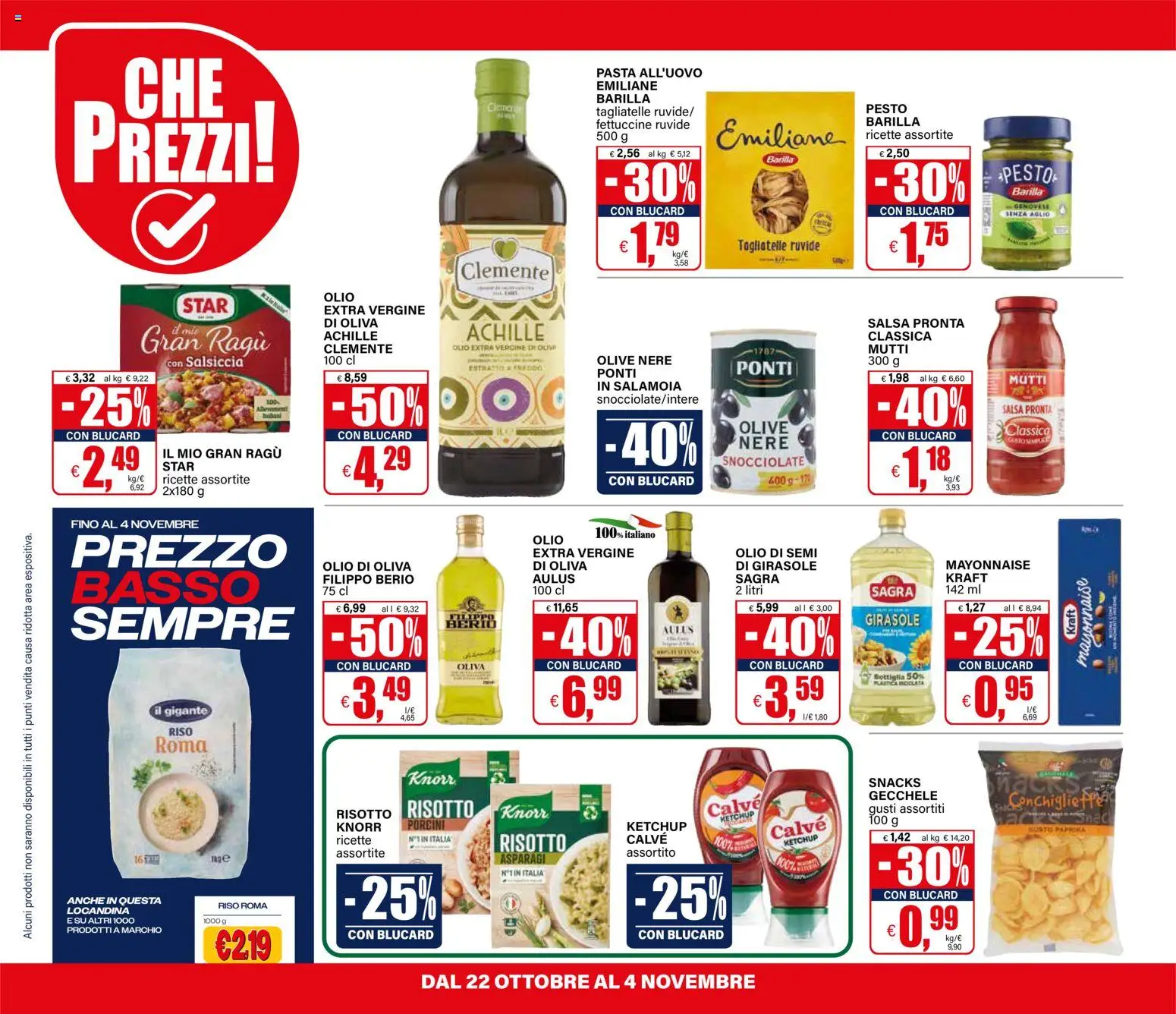 Volantino Il Gigante del 22/10/2026 | Pagina: 8 | Prodotti: Salsiccia, Ragú, Basso, Bottiglia