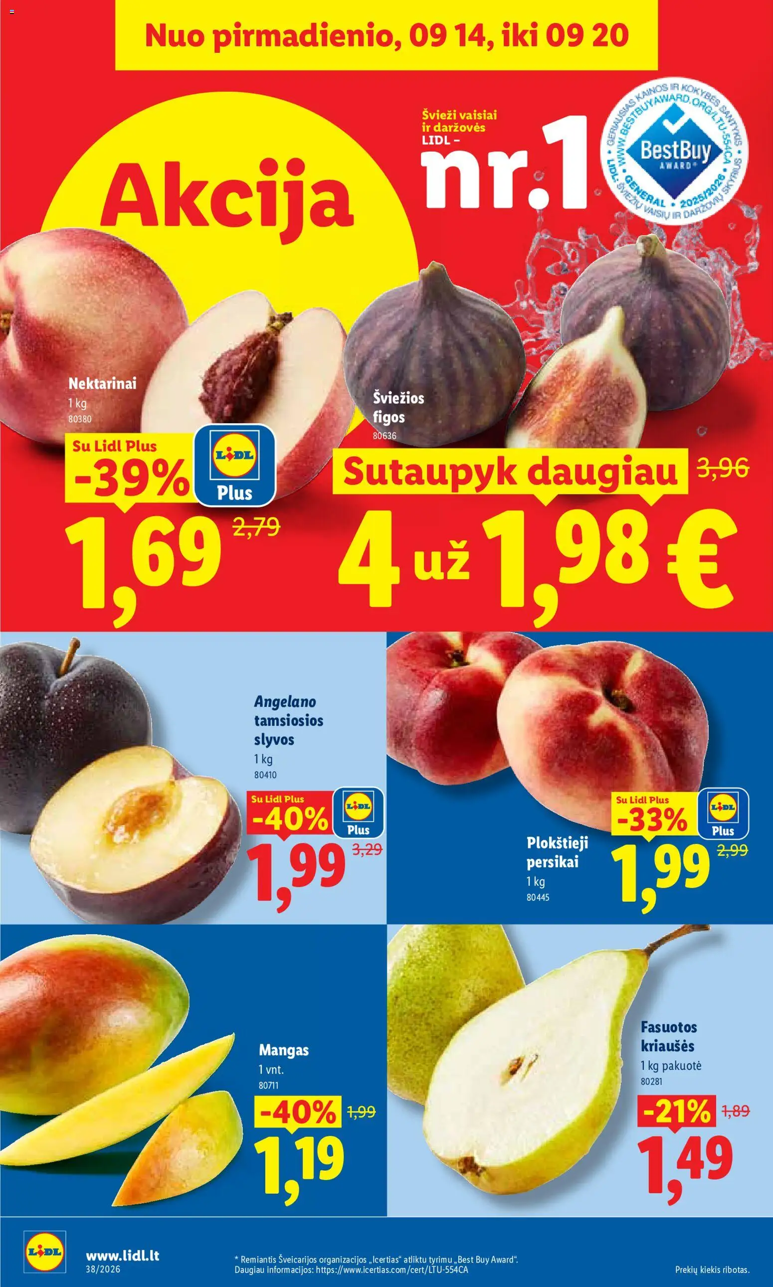 LIDL akcijos nuo 2026.09.14 | Puslapis: 2 | Prekių: Kriaušės
