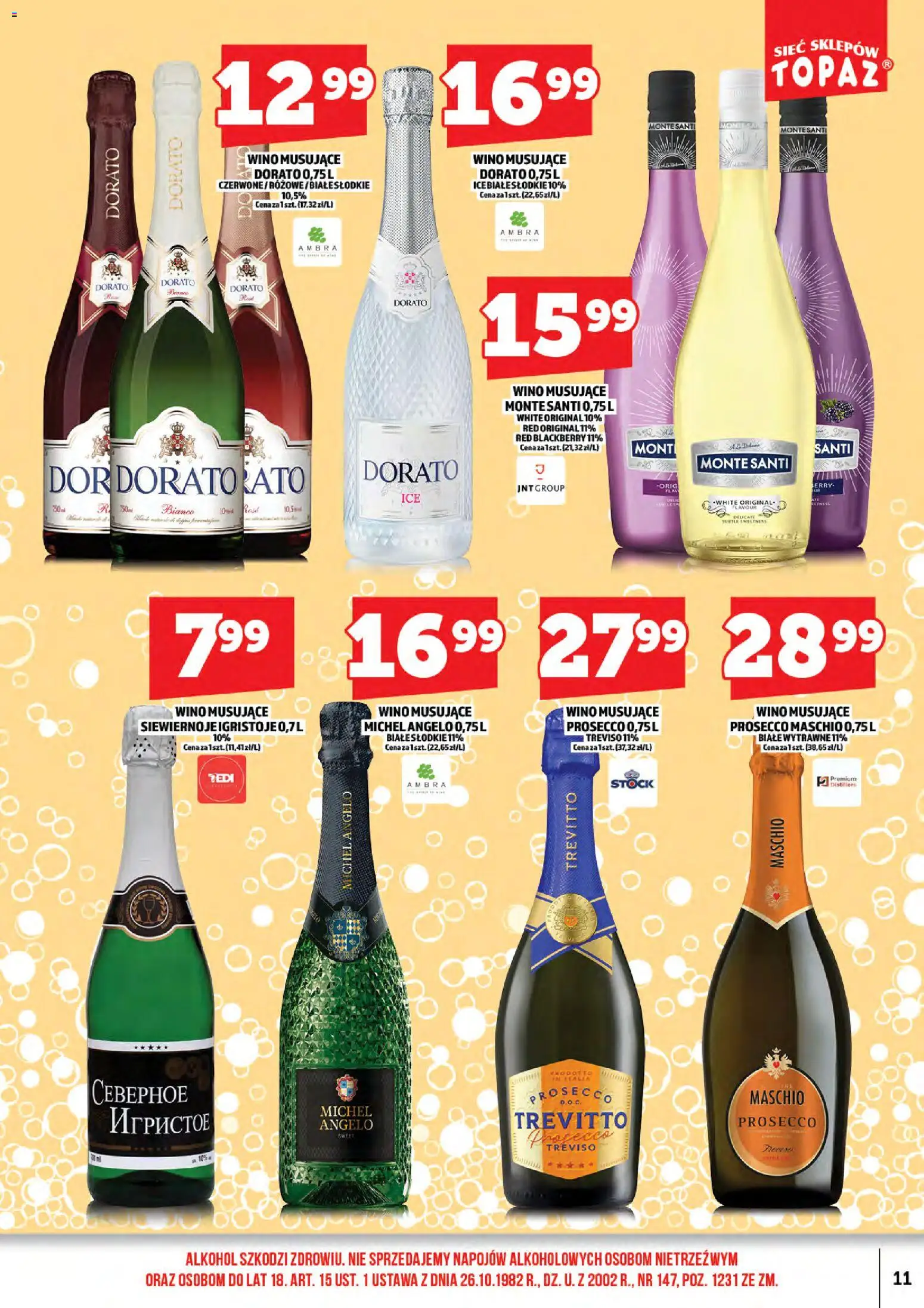 Topaz gazetka alkoholowa od 15.05.2026 | Strona: 13 | Produkty: Monte Santi, Wino, Alkohol, Prosecco