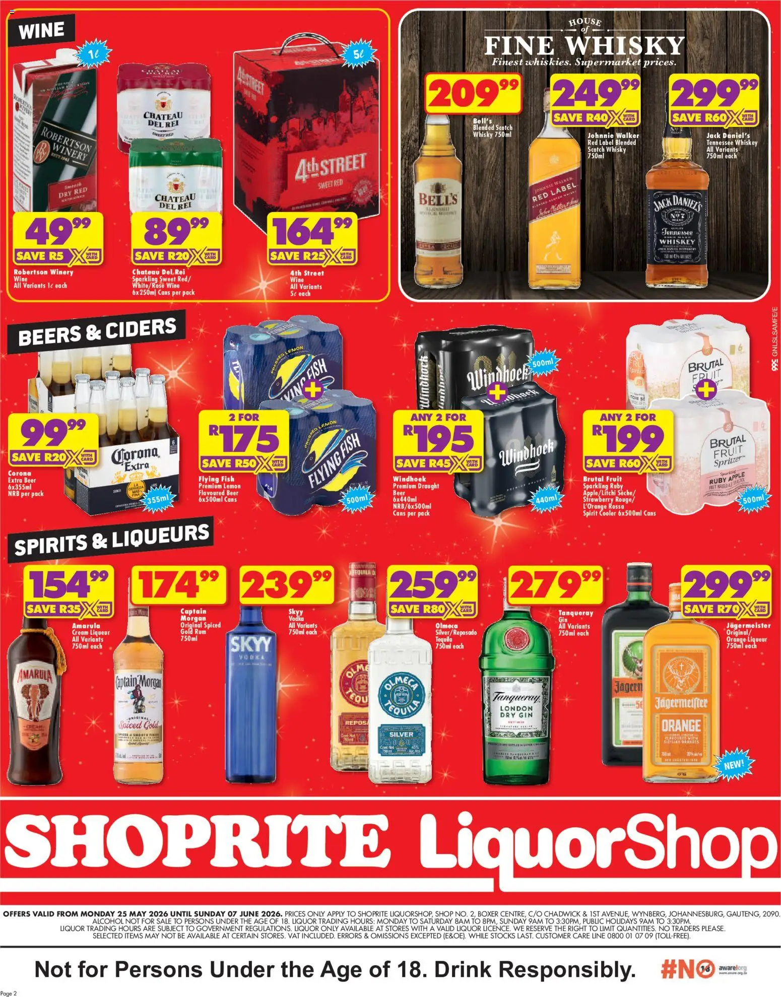 New Shoprite catalogue – valid from 25.05.2026 | Page: 2 | Products: Cooler, Gin, Fruit, Lemon