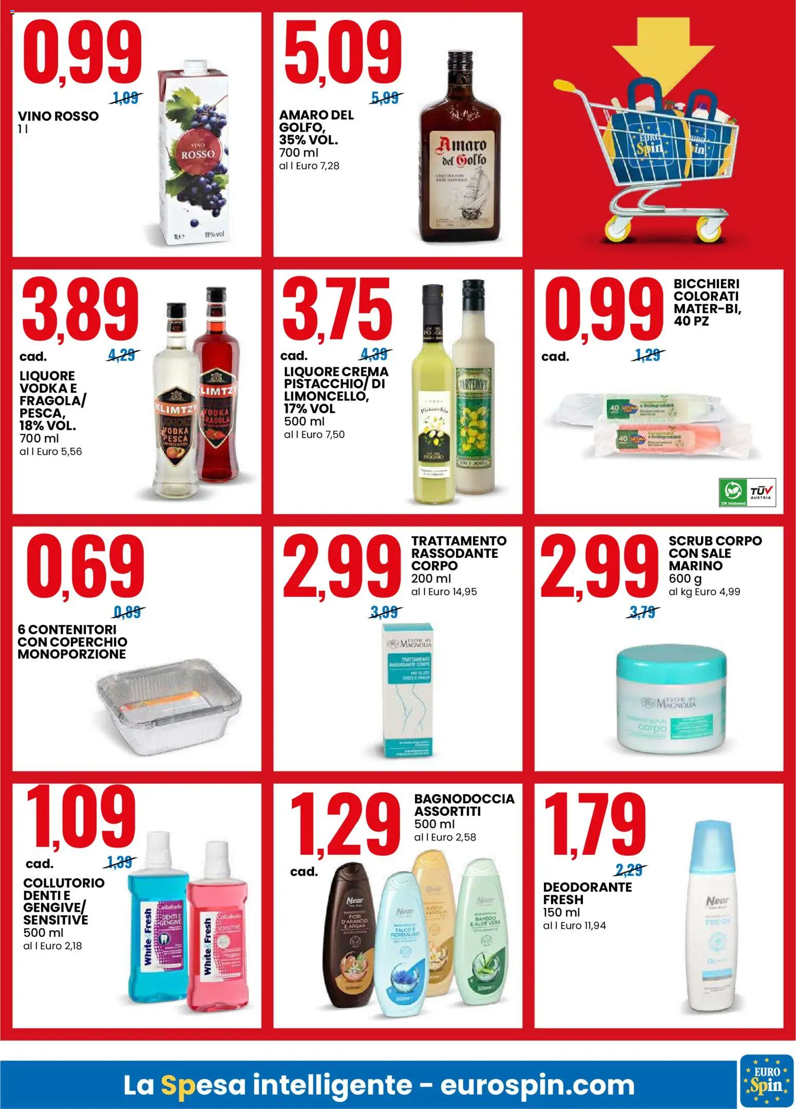 Volantino Eurospin del 01/07/2026 | Pagina: 13 | Prodotti: Collutorio, Aloe vera, Vino rosso, Amaro