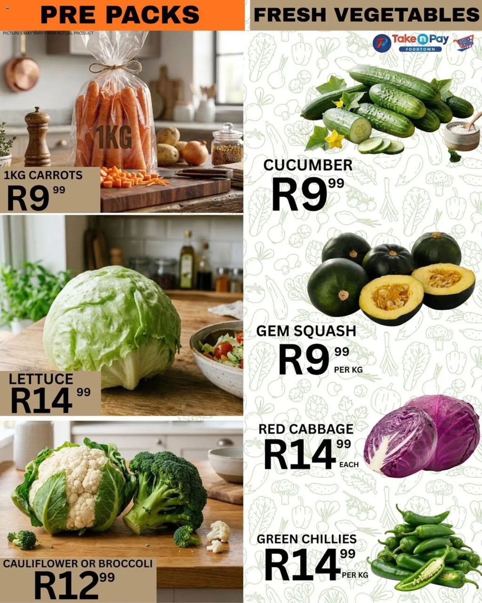 New Take n Pay catalogue – valid from 23/06/2026 | Page: 6 | Products: Cauliflower, Squash, Carrots, Lettuce
