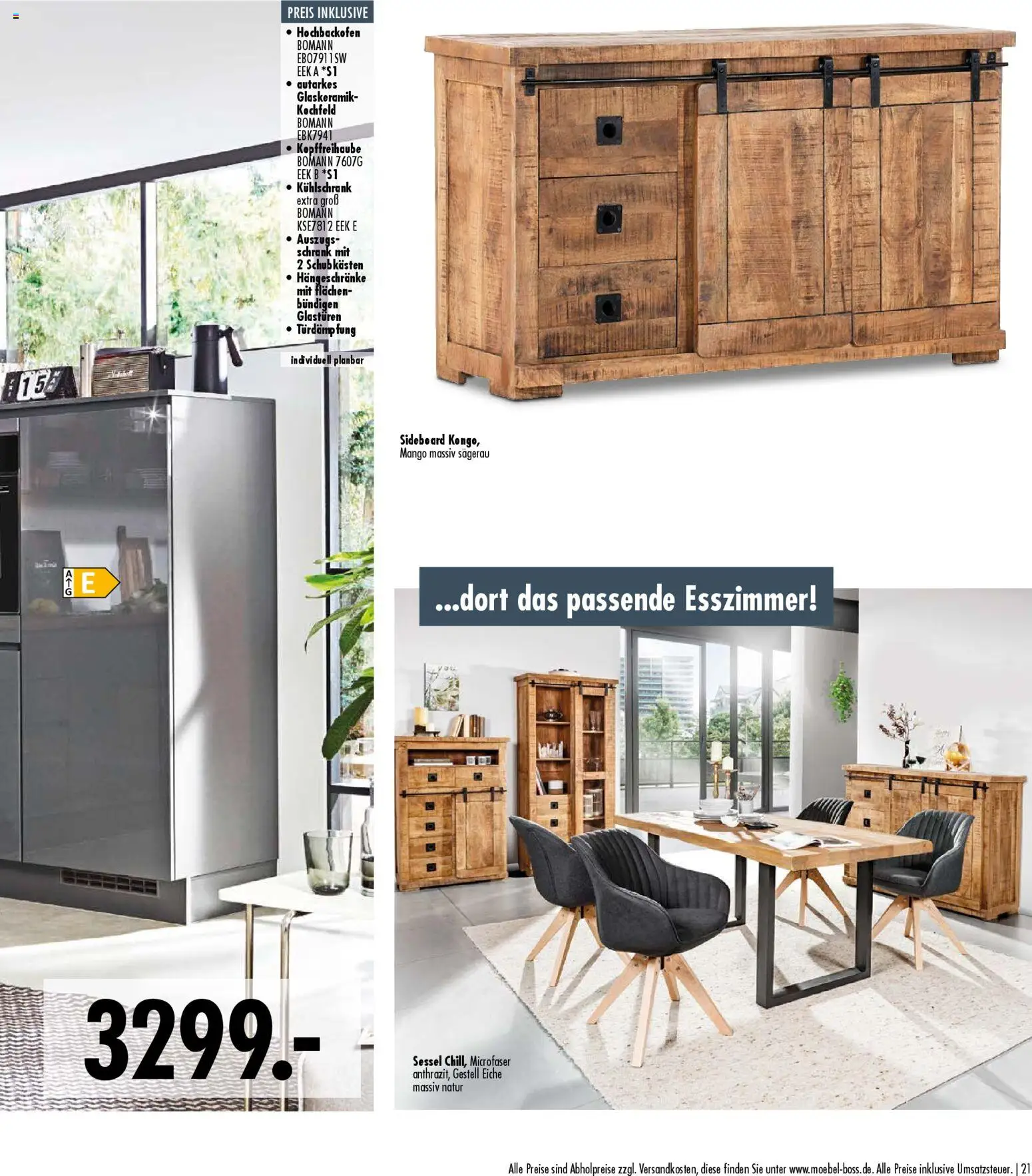 SB Möbel Boss Küchenkatalog 2026 – gültig ab 09.04.2026 | Seite: 21 | Produkte: Sessel, Schrank, Kochfeld, Mango