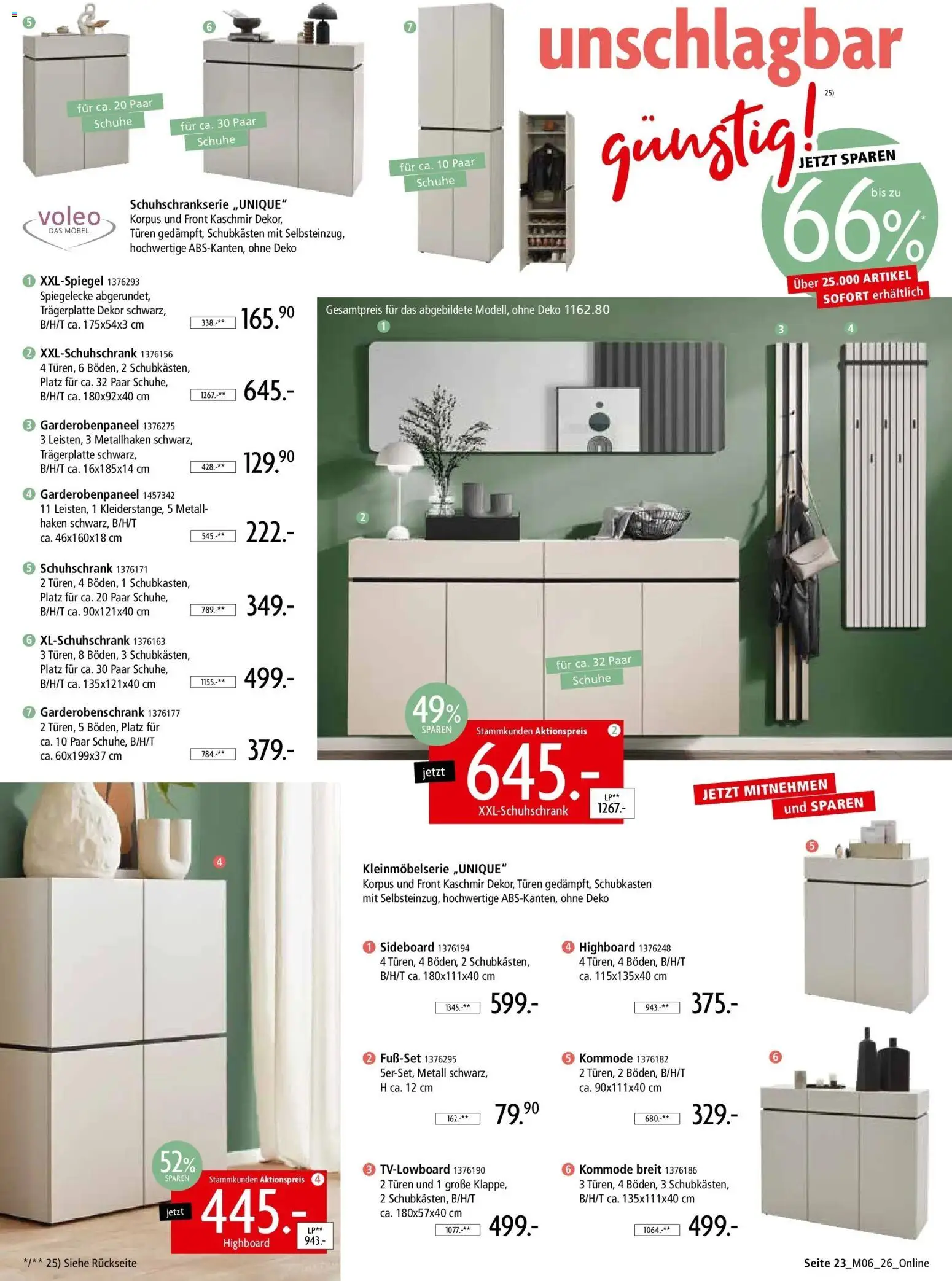 Zurbrüggen - Zurbrüggen: Unschlagbar günstig – gültig ab 01.05.2026 | Seite: 23 | Produkte: Sideboard, HIghboard, Kommode, Garderobenschrank