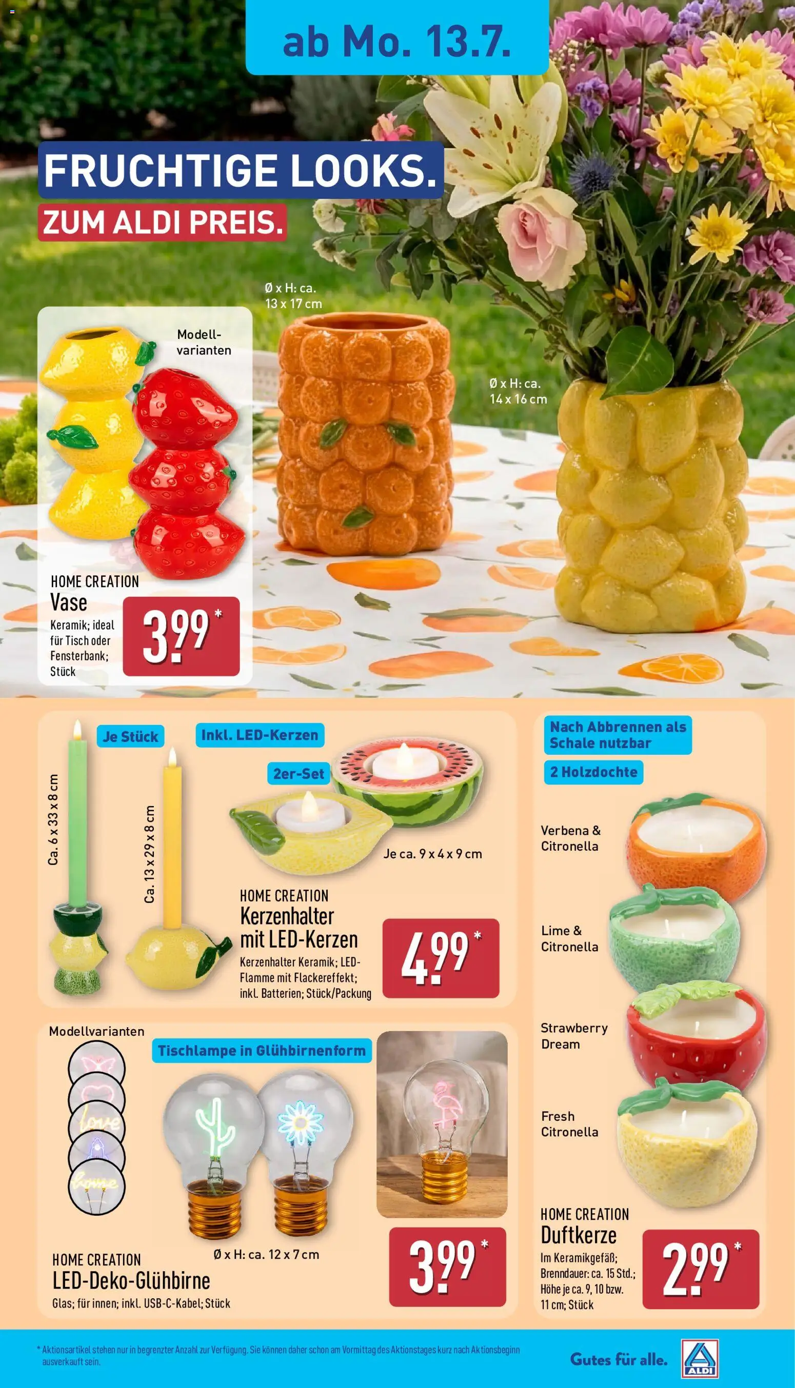 Aldi Prospekt – gültig ab 13.07.2026 | Seite: 15 | Produkte: Tisch, Vase, Home creation
