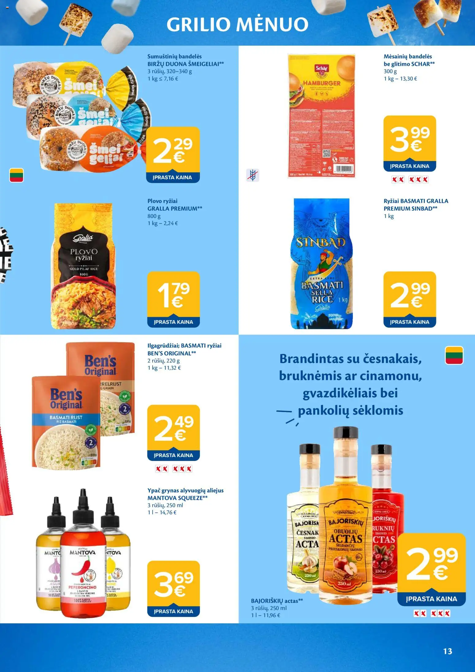 MAXIMA akcijos nuo 05.05.2026 | Puslapis: 13 | Prekių: Bandelės, Aliejus, Duona, Ryžiai
