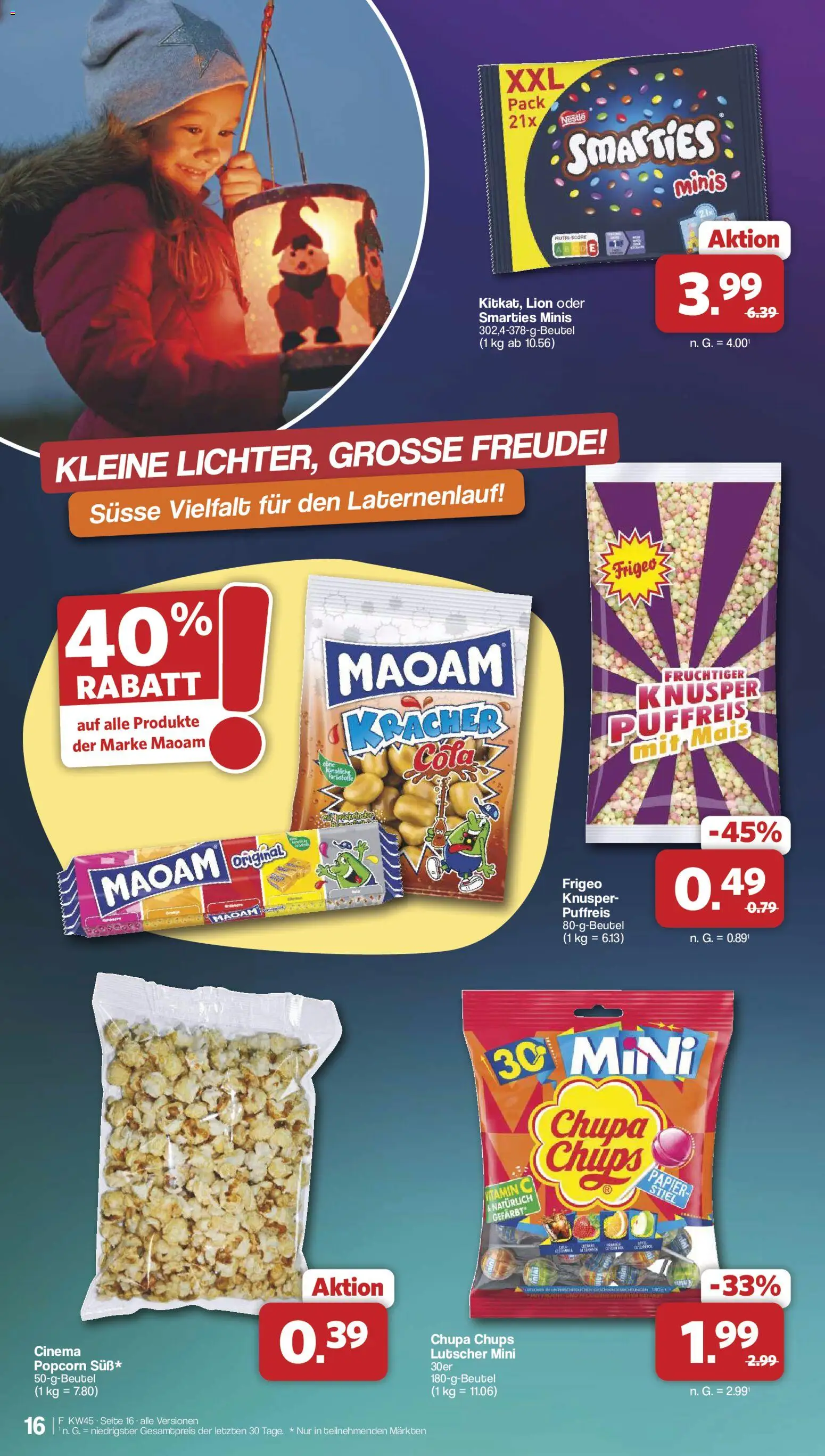 Famila Nordwest Kusten Days – gültig ab 02.11.2026 | Seite: 16 | Produkte: Cola, Smarties, Lutscher, Popcorn