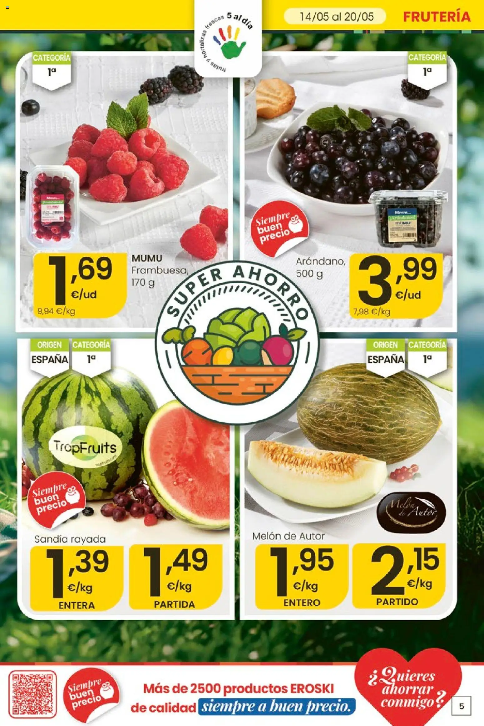Eroski Quieres ahorrar conmigo │ válido desde el 14.05.2026 | Página: 5 | Productos: Φορτιστής, Sandía