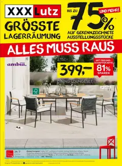 XXXLutz Größte Lagerräumung ab 26.09.2026 gültig