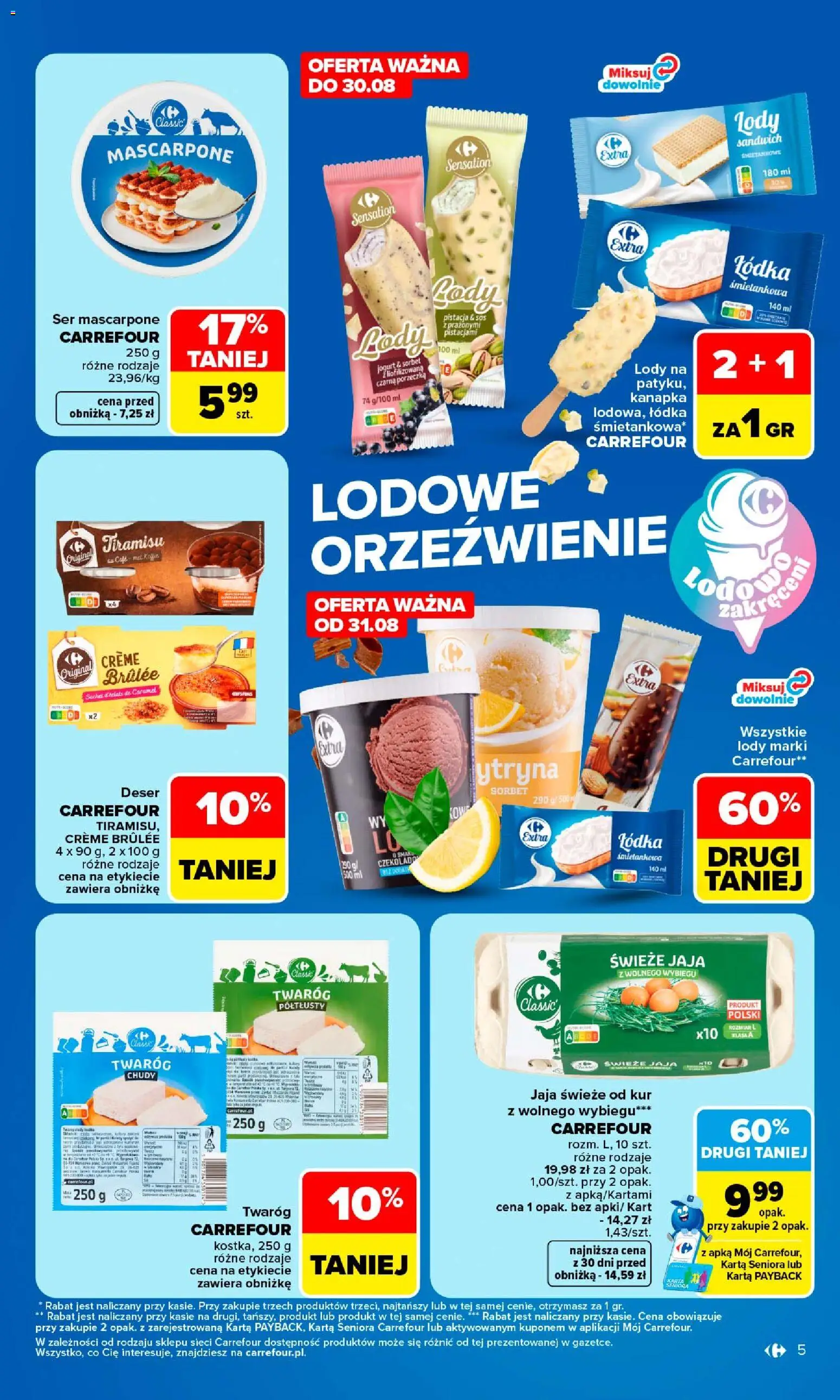 Carrefour gazetka - Najlepsza jakość i cena od 24.08.2026 | Strona: 5 | Produkty: Crème brûlée, Sandwich, Mascarpone, Jogurt