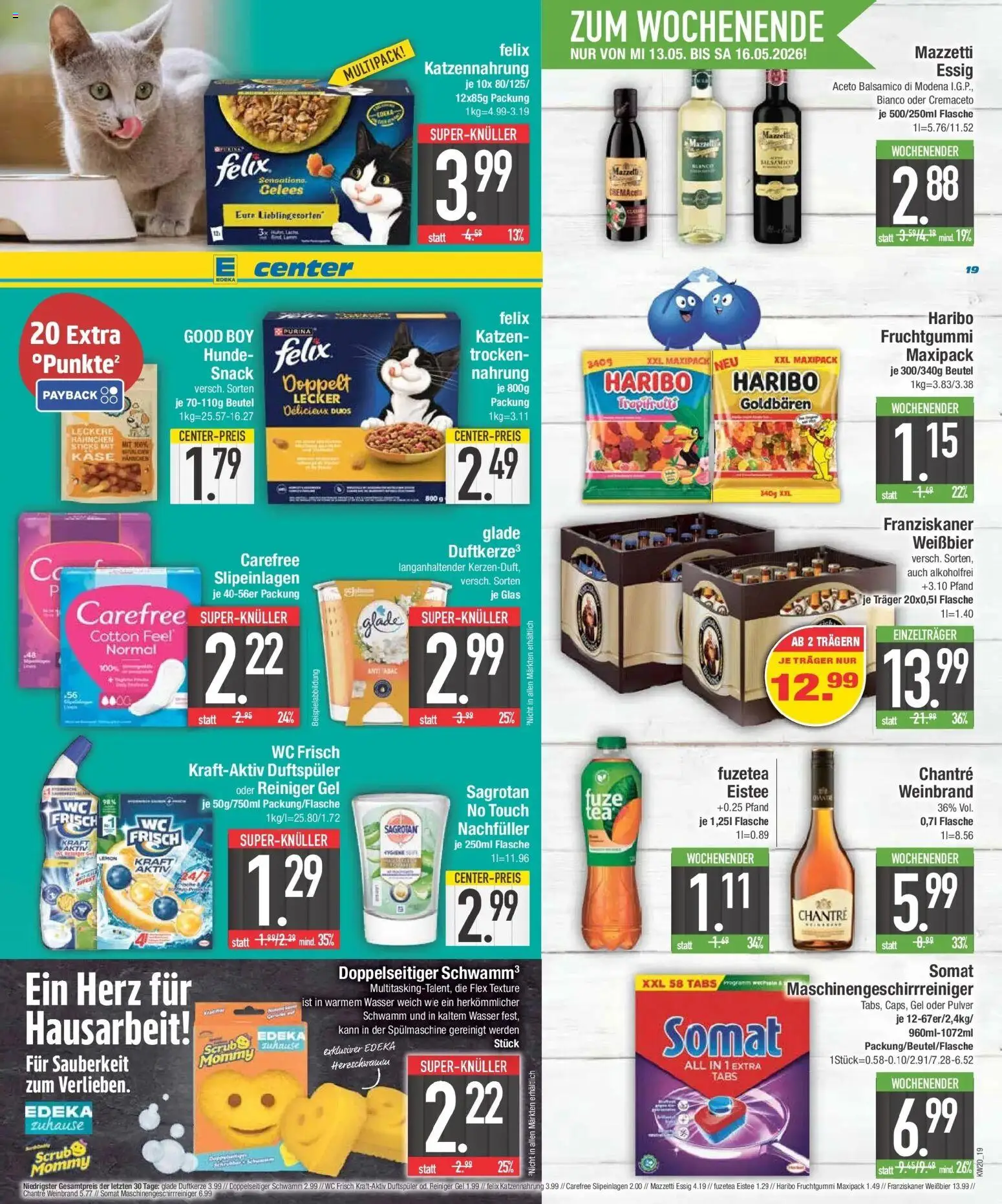 Edeka prospekt Mitterfels	 – gültig ab 10.05.2026 | Seite: 19 | Produkte: Franziskaner, Haribo, Weißbier, Wasser