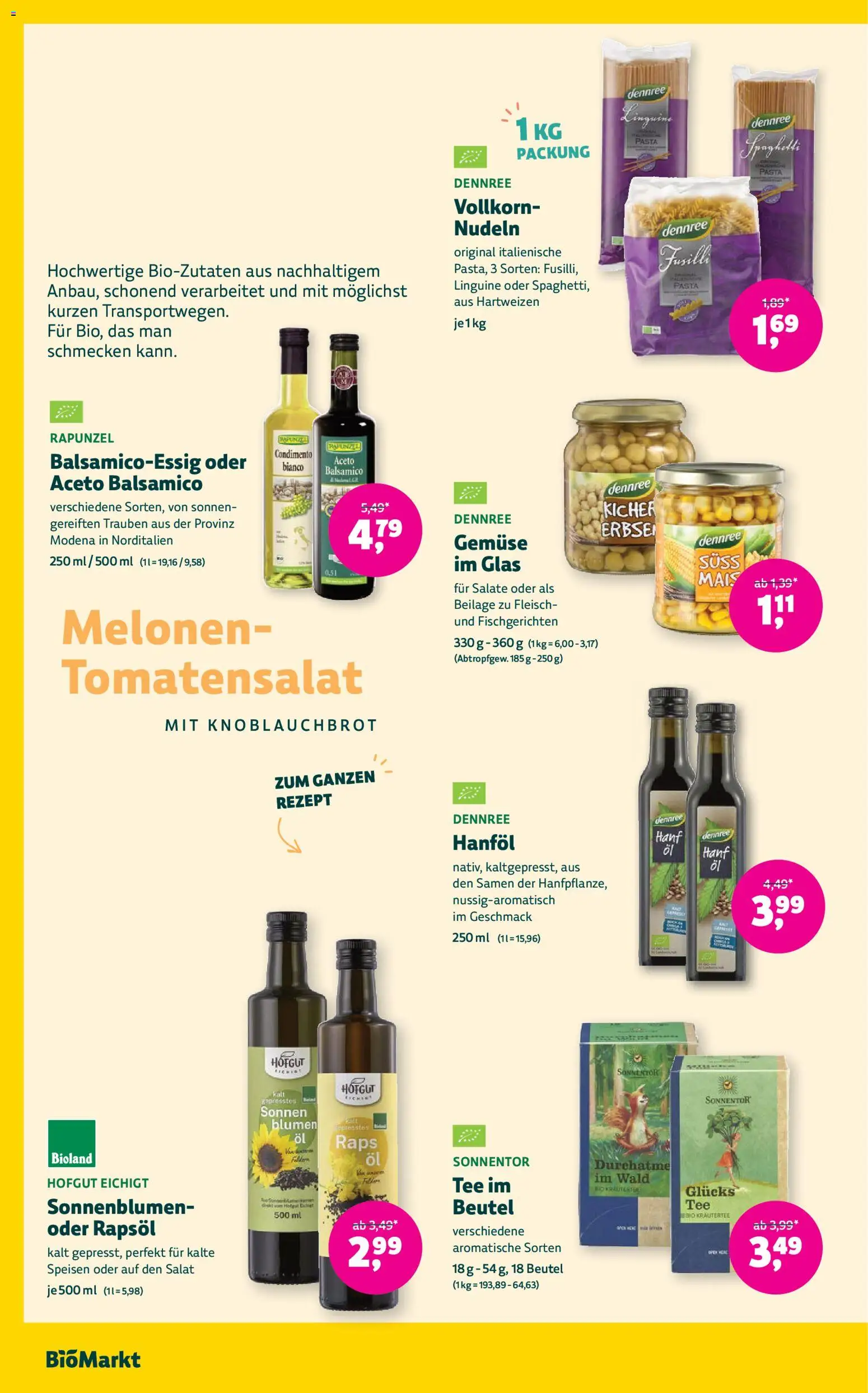 BioMarkt Prospekt – gültig ab 15.07.2026 | Seite: 10 | Produkte: Blumen, Gemüse, Tee, Nudeln