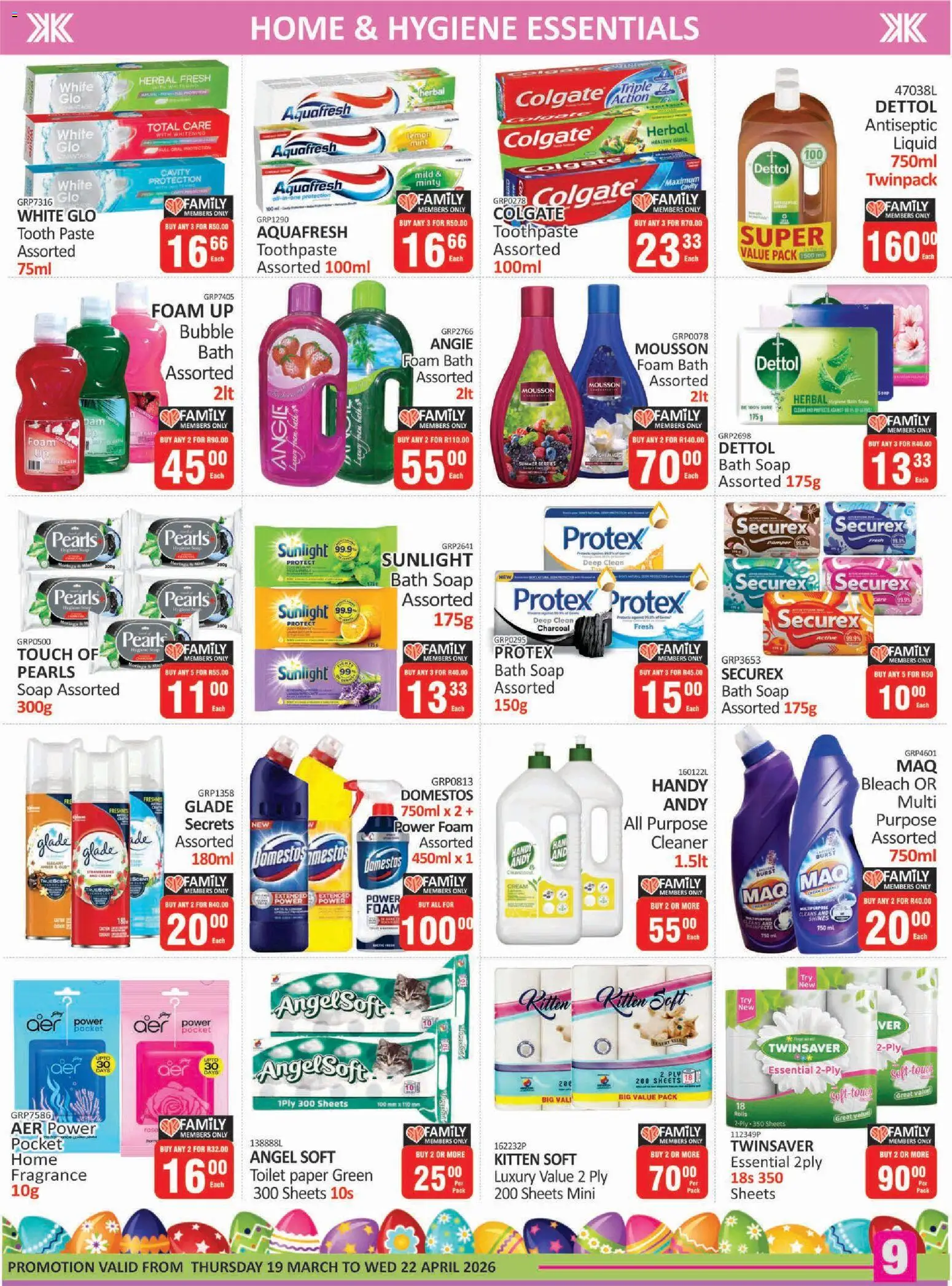 New KIT KAT Cash & Carry catalogue – valid from 19.03.2026 | Page: 9 | Products: Bleach, Fragrance, Toothpaste, Lemon