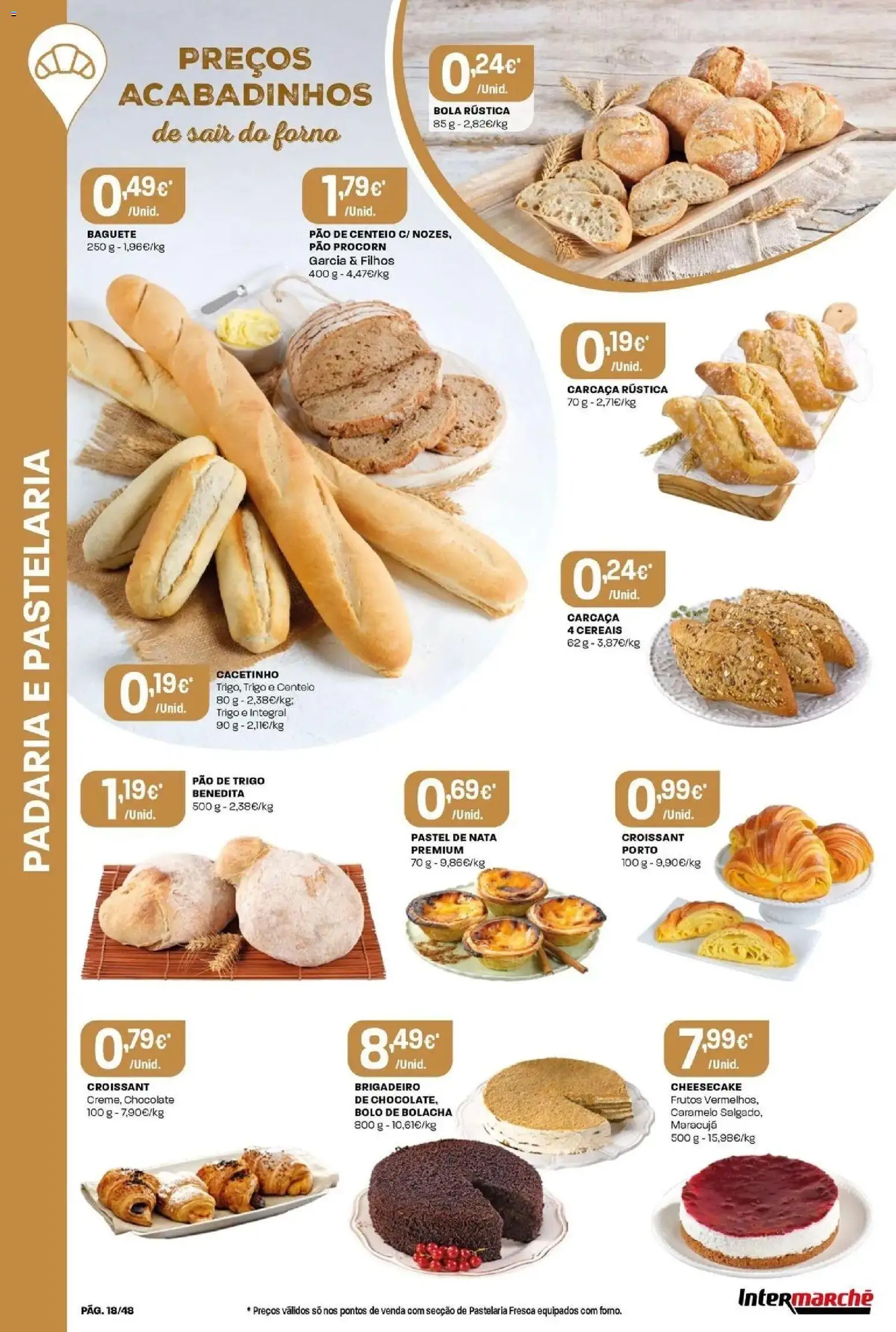 Intermarché - Isto é que são preços BAIXOS! │ válido de 04.06.2026 | Página: 18 | Produtos: Padaria, Bolo, Pão, Nata