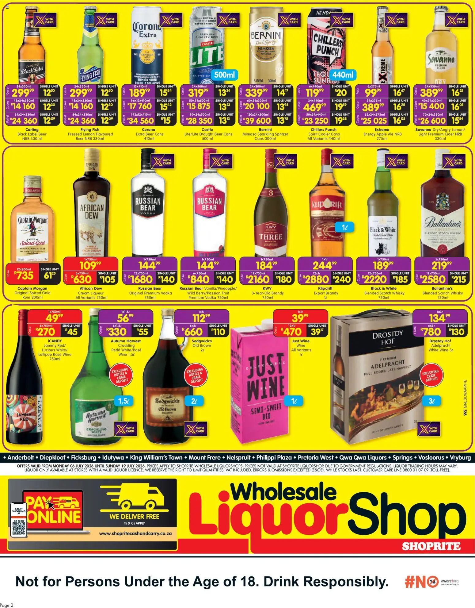 New Shoprite catalogue – valid from 06/07/2026 | Page: 2 | Products: Case, Rum, Fruit, Lemon