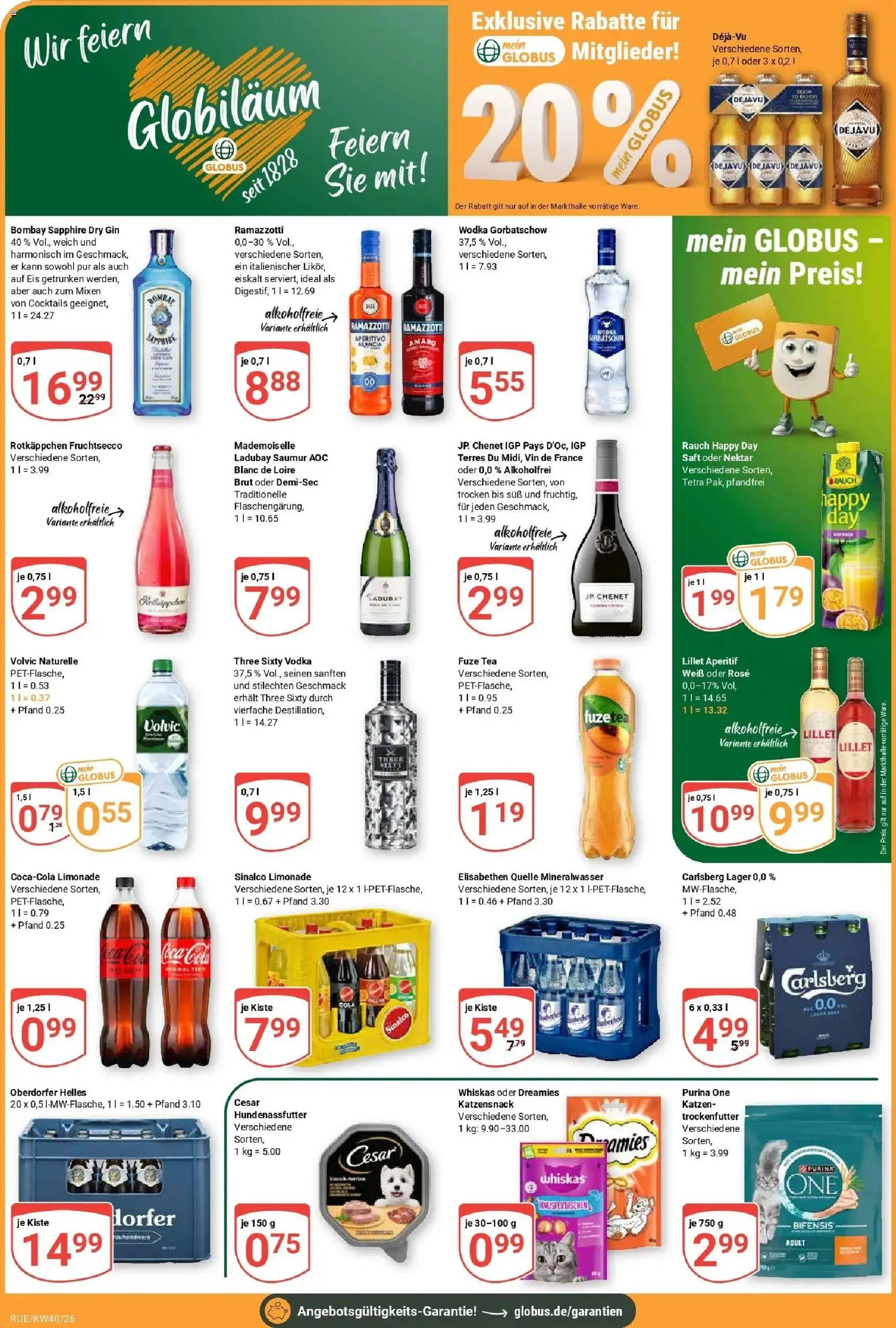 Globus Prospekt Rüsselsheim (ab 28.09.2026) » Angebote online | Seite: 4 | Produkte: Carlsberg, Cola, Vodka, Volvic