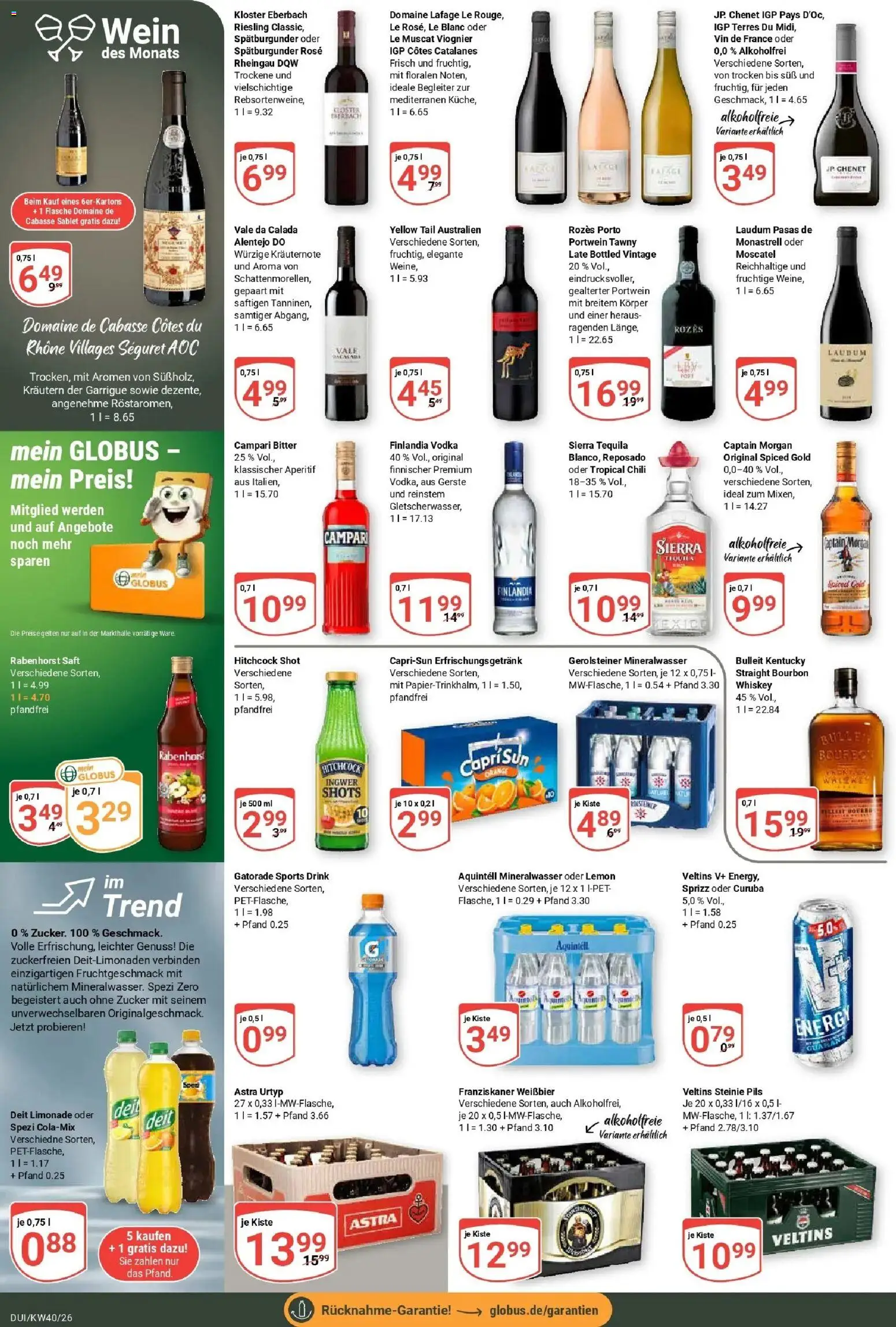 Globus Prospekt Duisburg (ab 28.09.2026) » Angebote online | Seite: 17 | Produkte: Franziskaner, Weißbier, Astra, Veltins